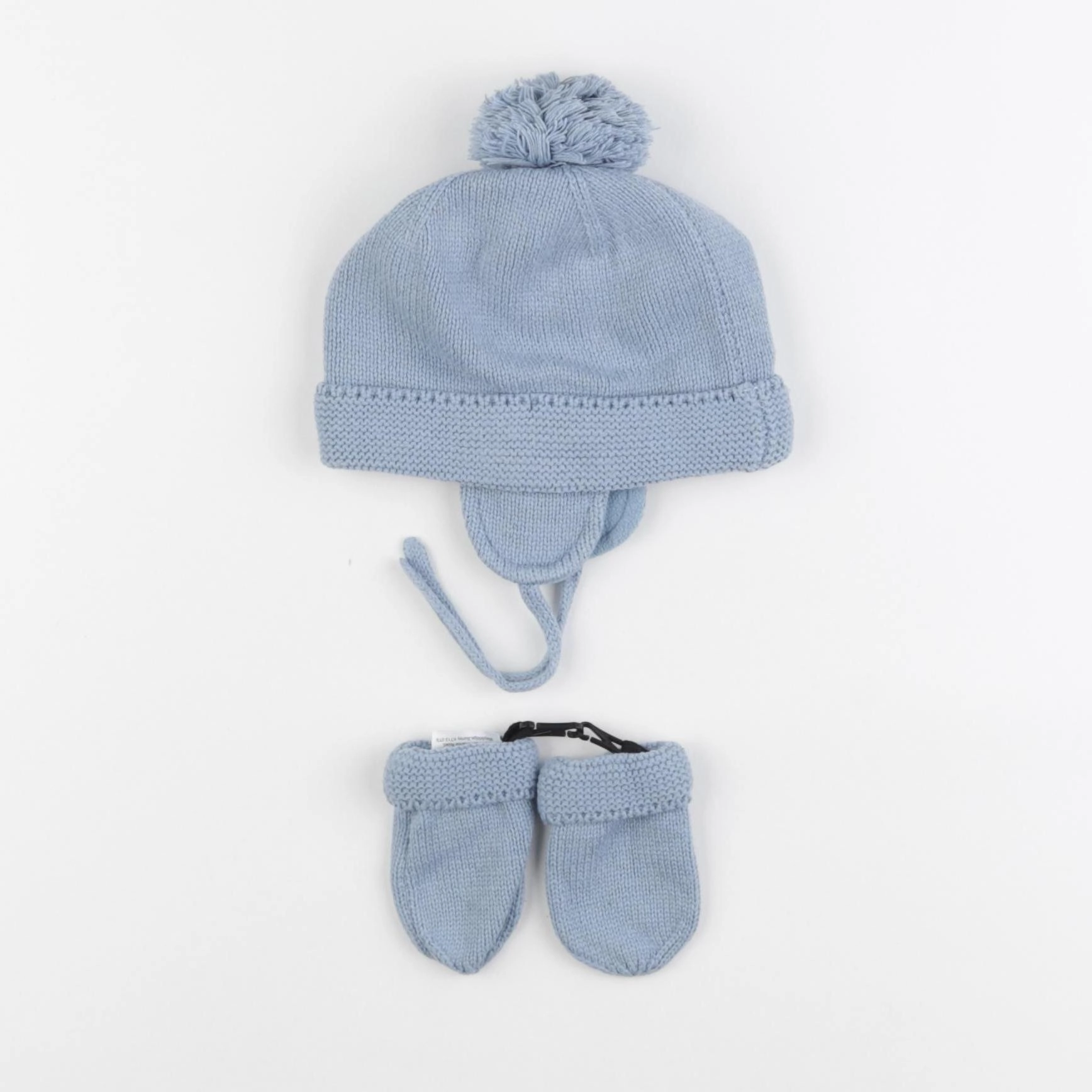 Vertbaudet - ensemble bonnet/moufles bleu - 12/18 mois