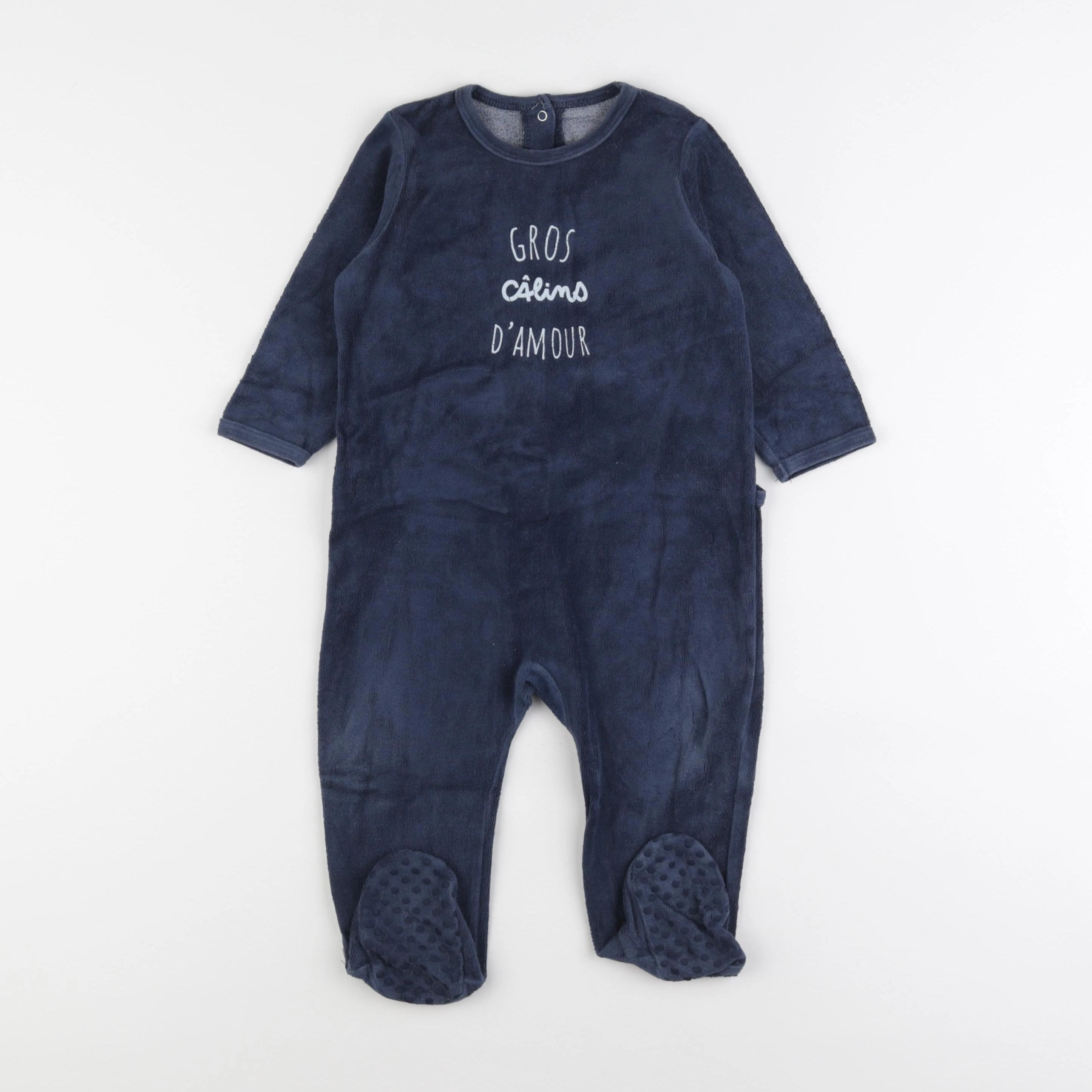 Vertbaudet - pyjama velours bleu - 18 mois