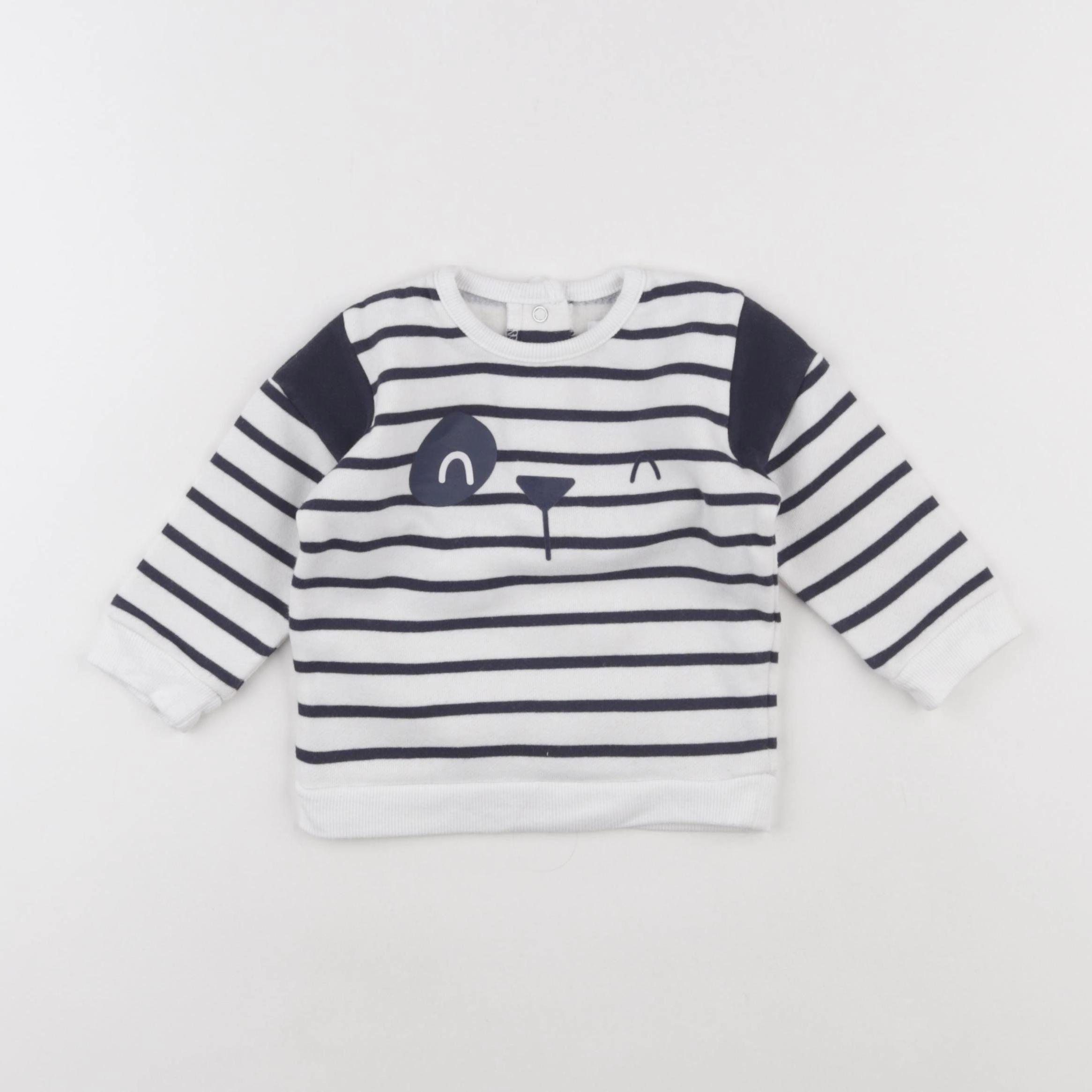 La Redoute - sweat bleu, blanc - 9 mois