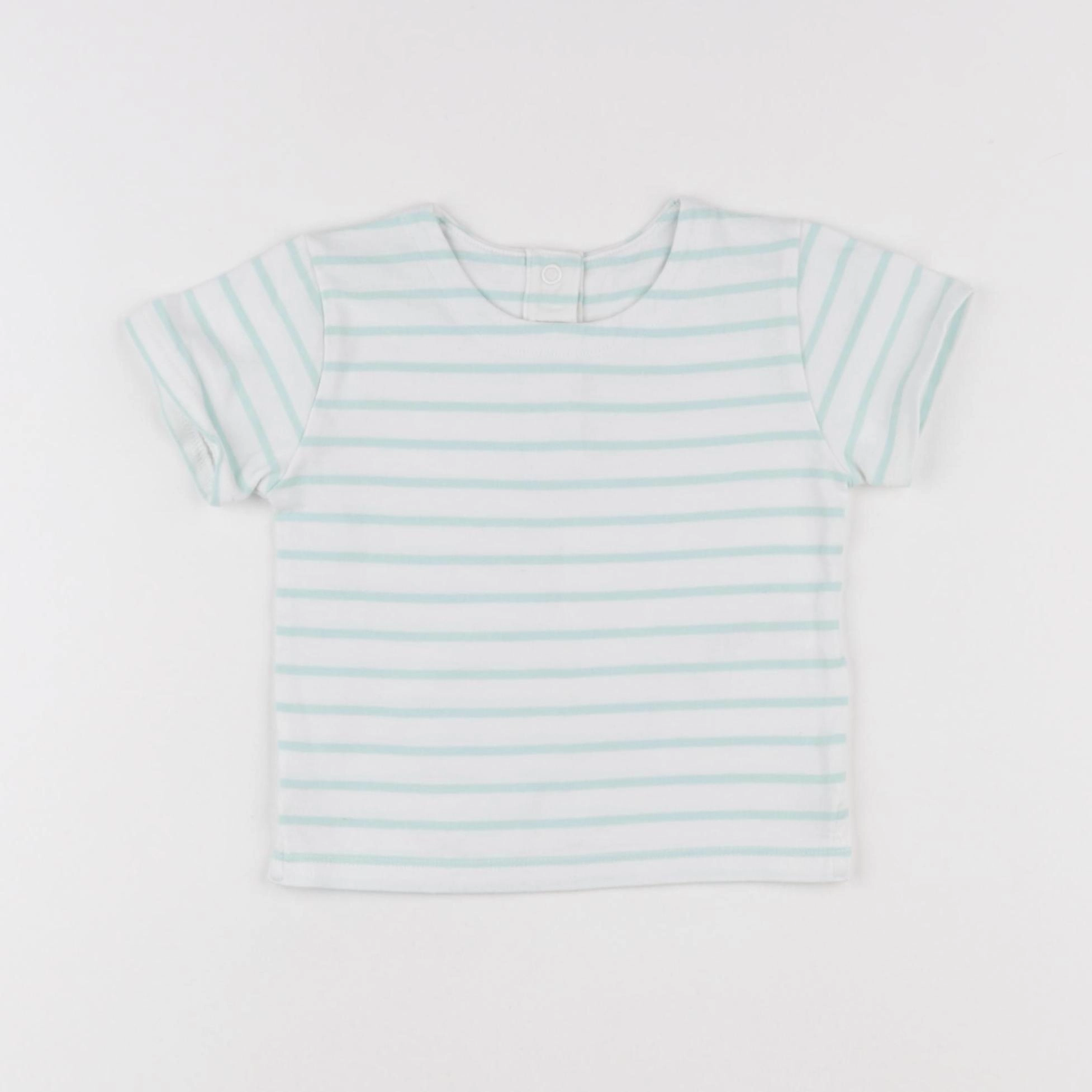 Marks & Spencer  - tee-shirt blanc, vert - 9/12 mois