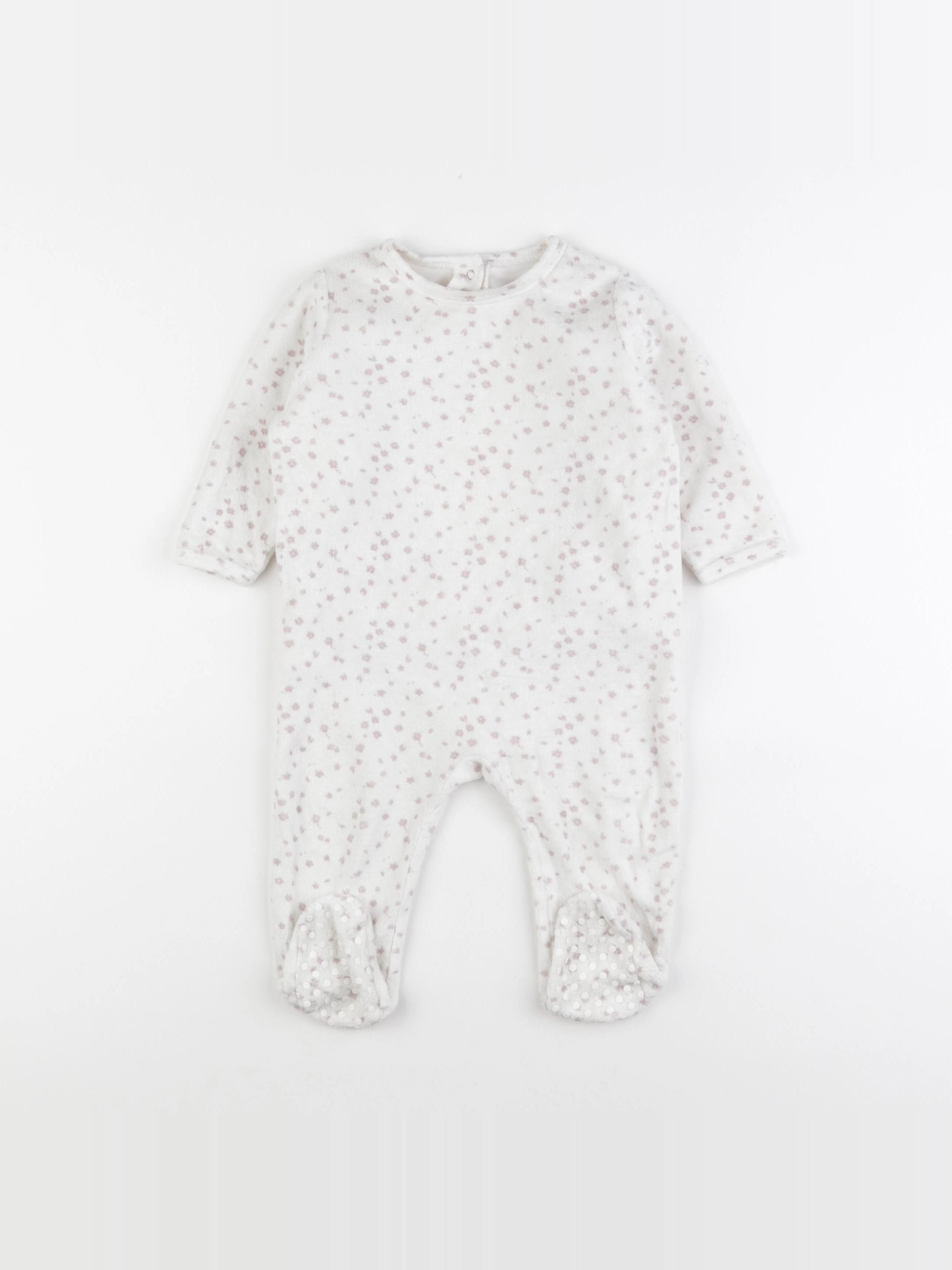 Vertbaudet - pyjama velours blanc - 12 mois