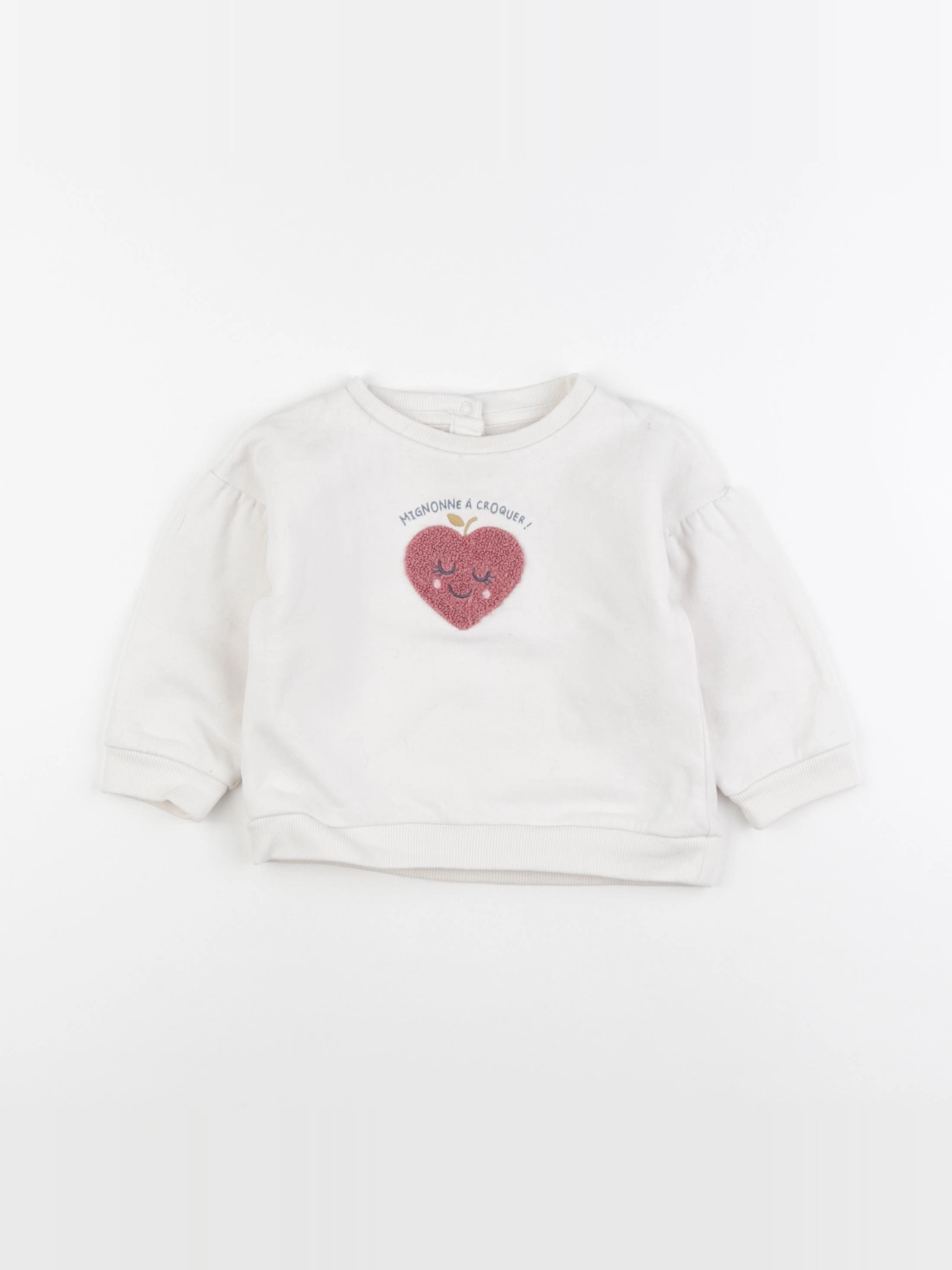 Vertbaudet - sweat blanc - 18 mois