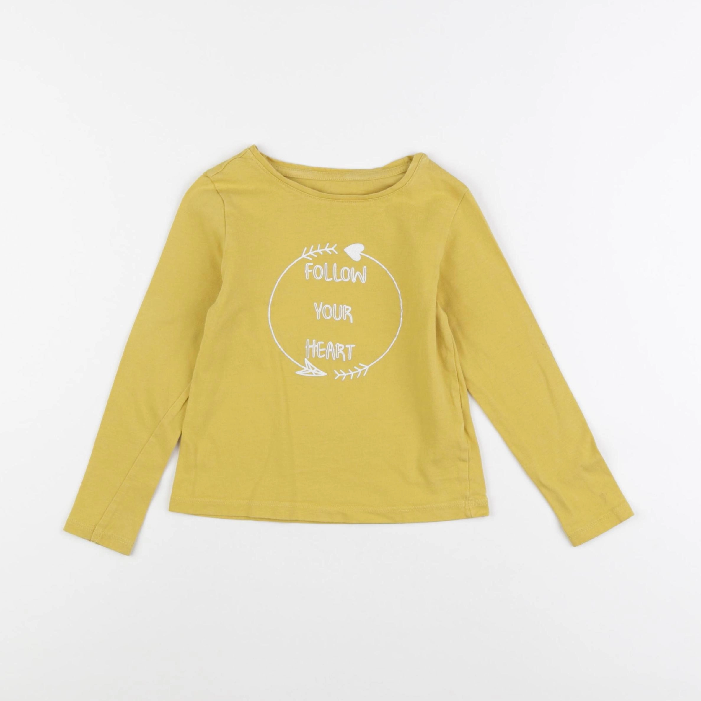 Vertbaudet - tee-shirt jaune - 5 ans