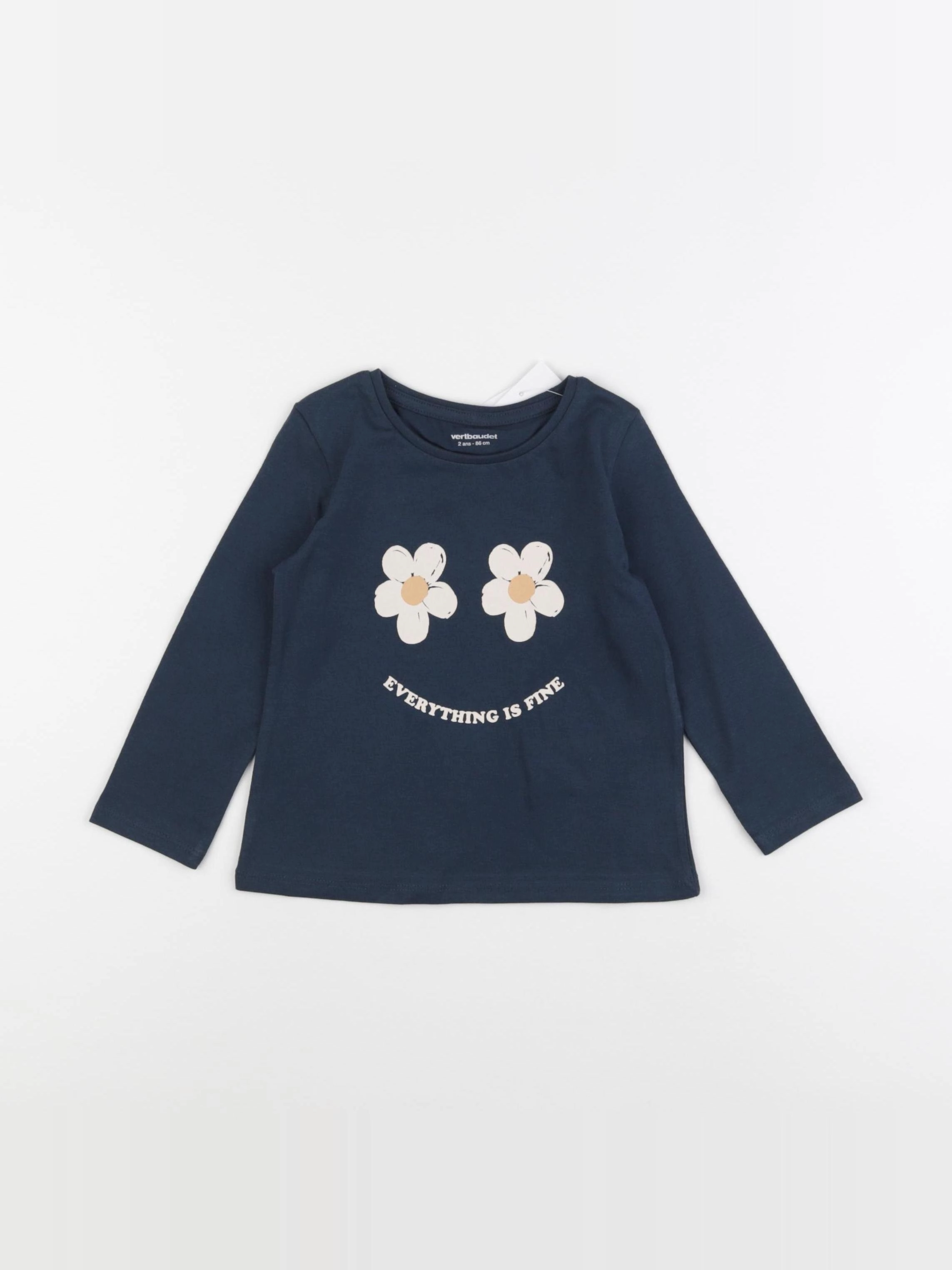 Vertbaudet - tee-shirt bleu - 2 ans