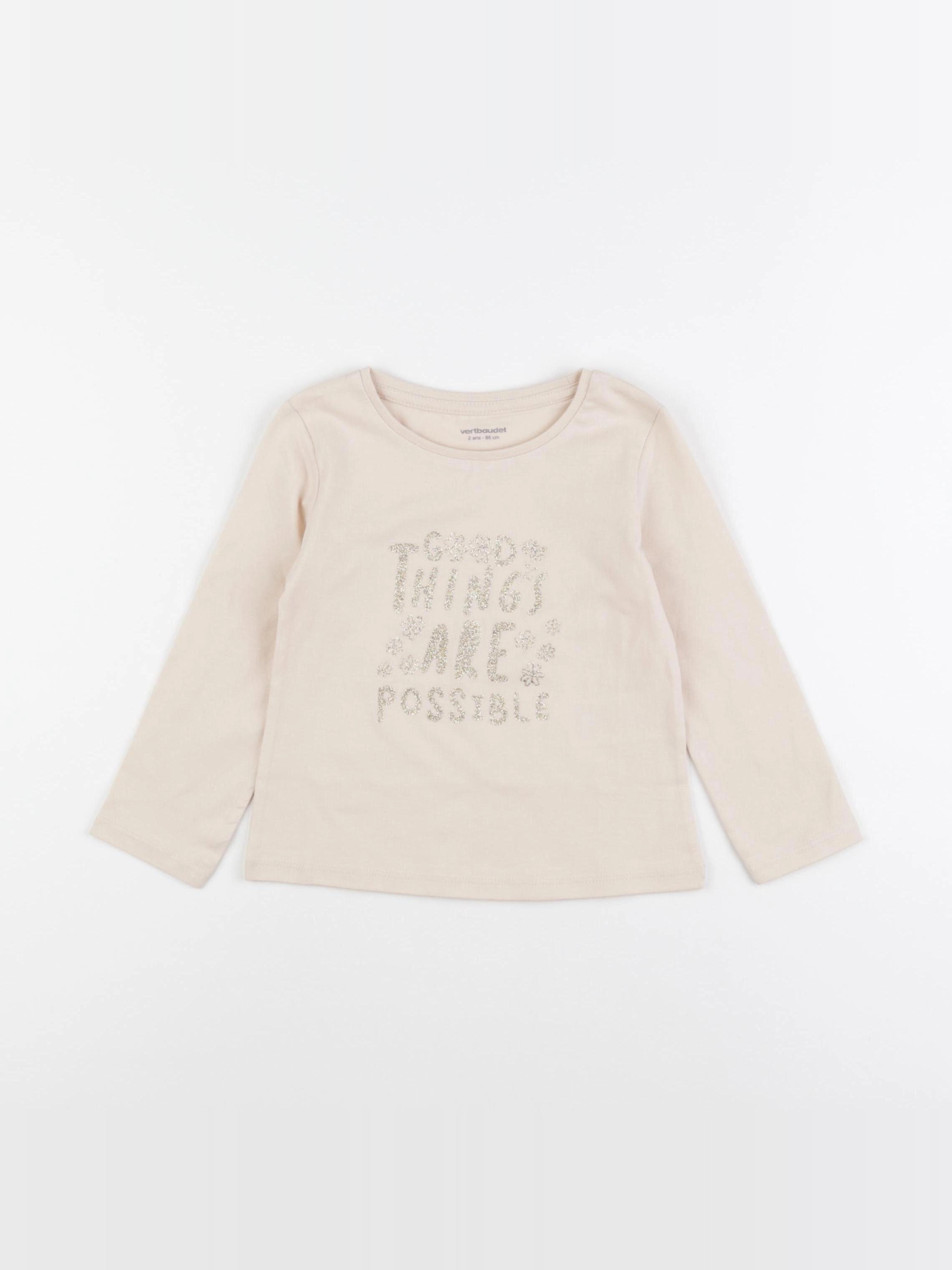 Vertbaudet - tee-shirt rose - 2 ans