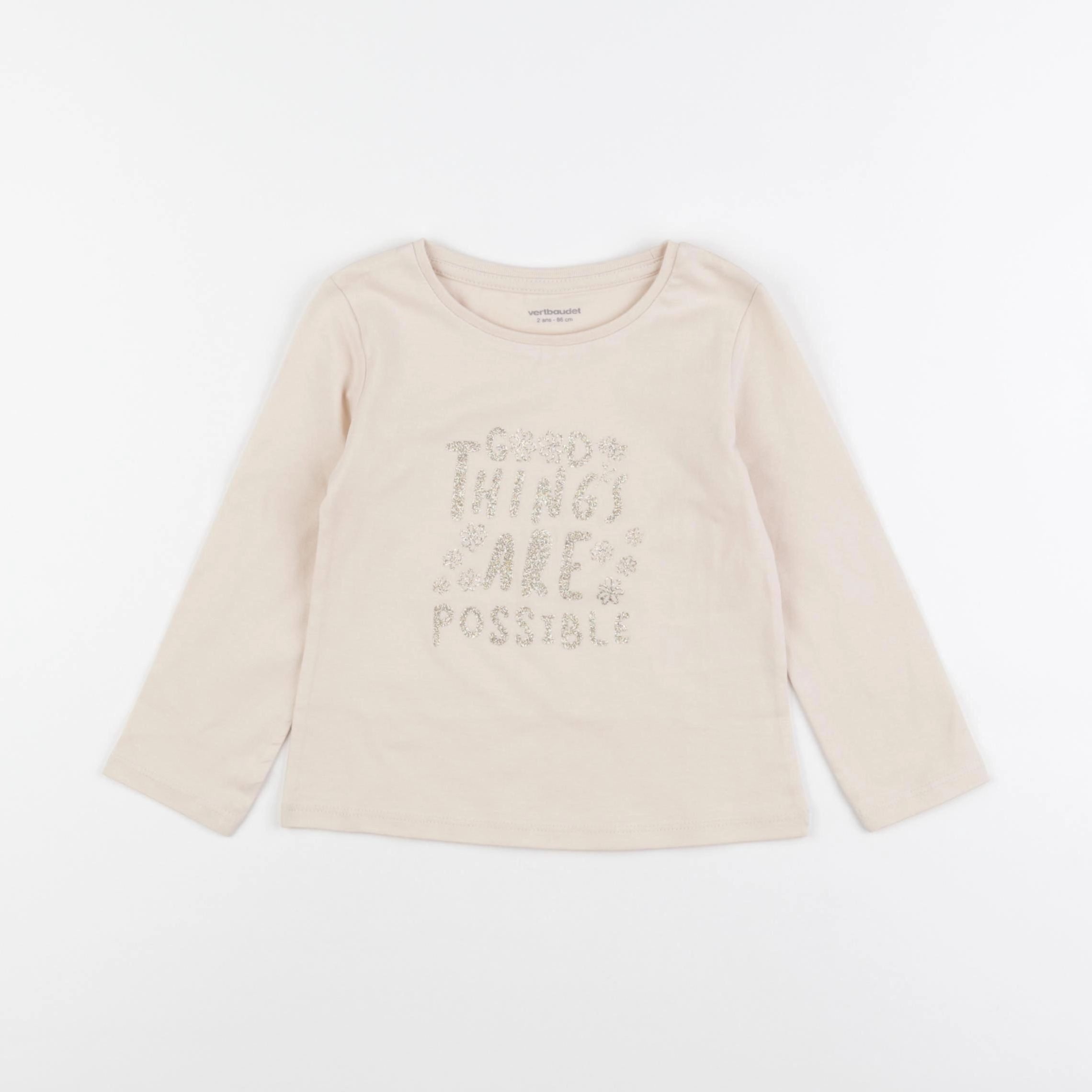 Vertbaudet - tee-shirt rose - 2 ans