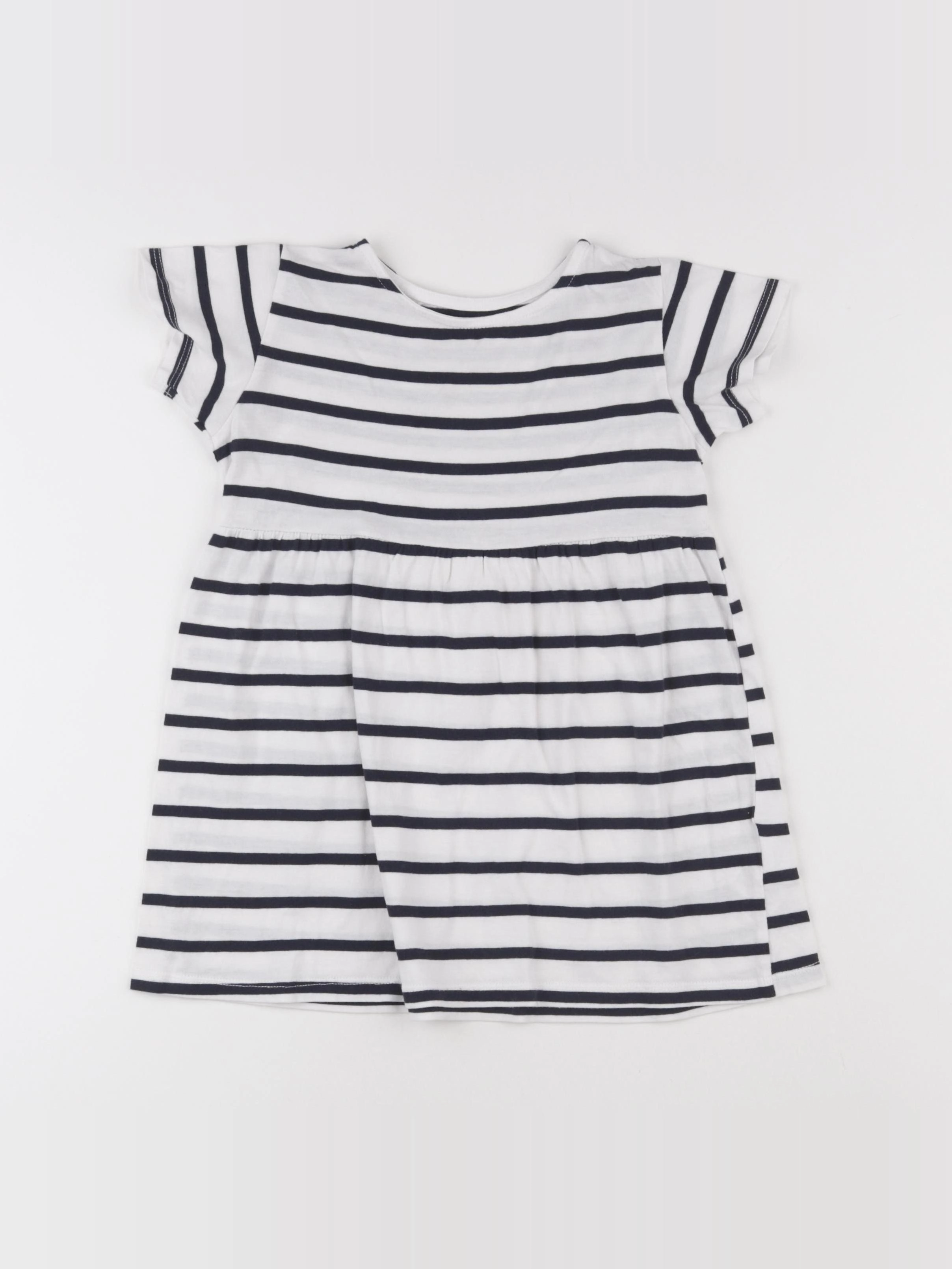 H&M - robe blanc, bleu - 2/4 ans