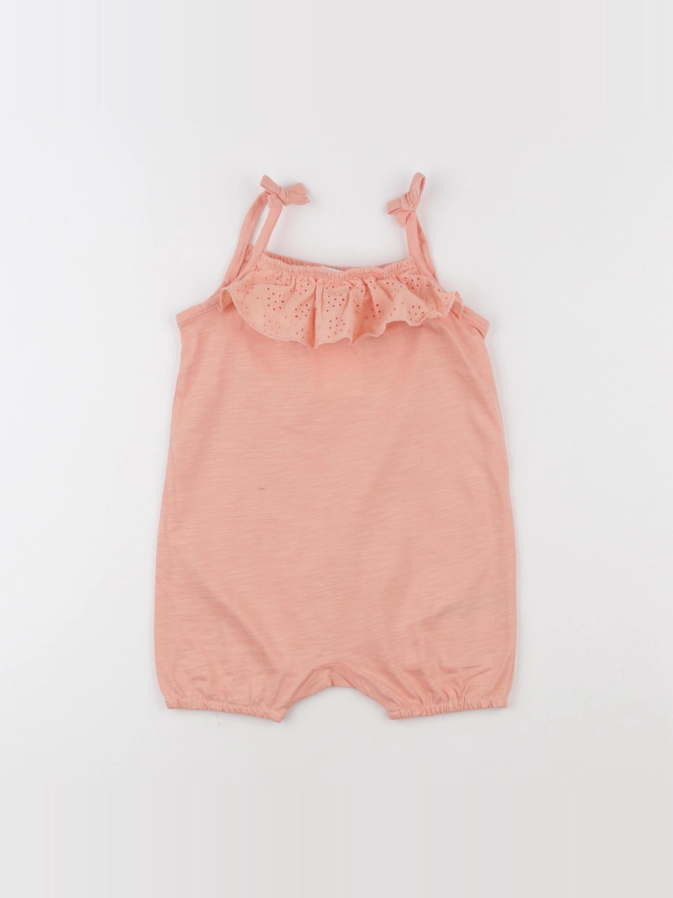 H&M - combinaison orange, rose - 6/9 mois
