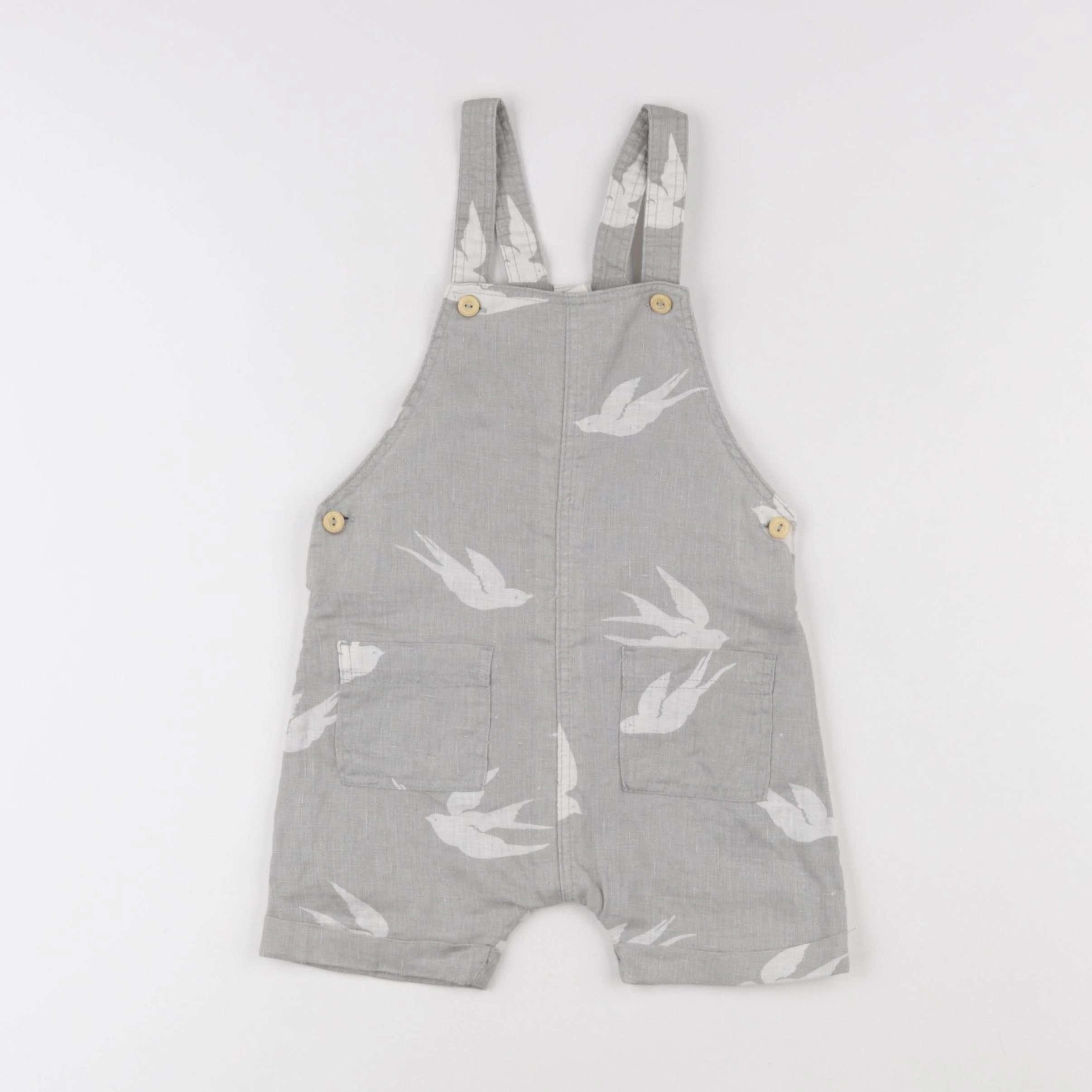 H&M - salopette gris - 6/9 mois