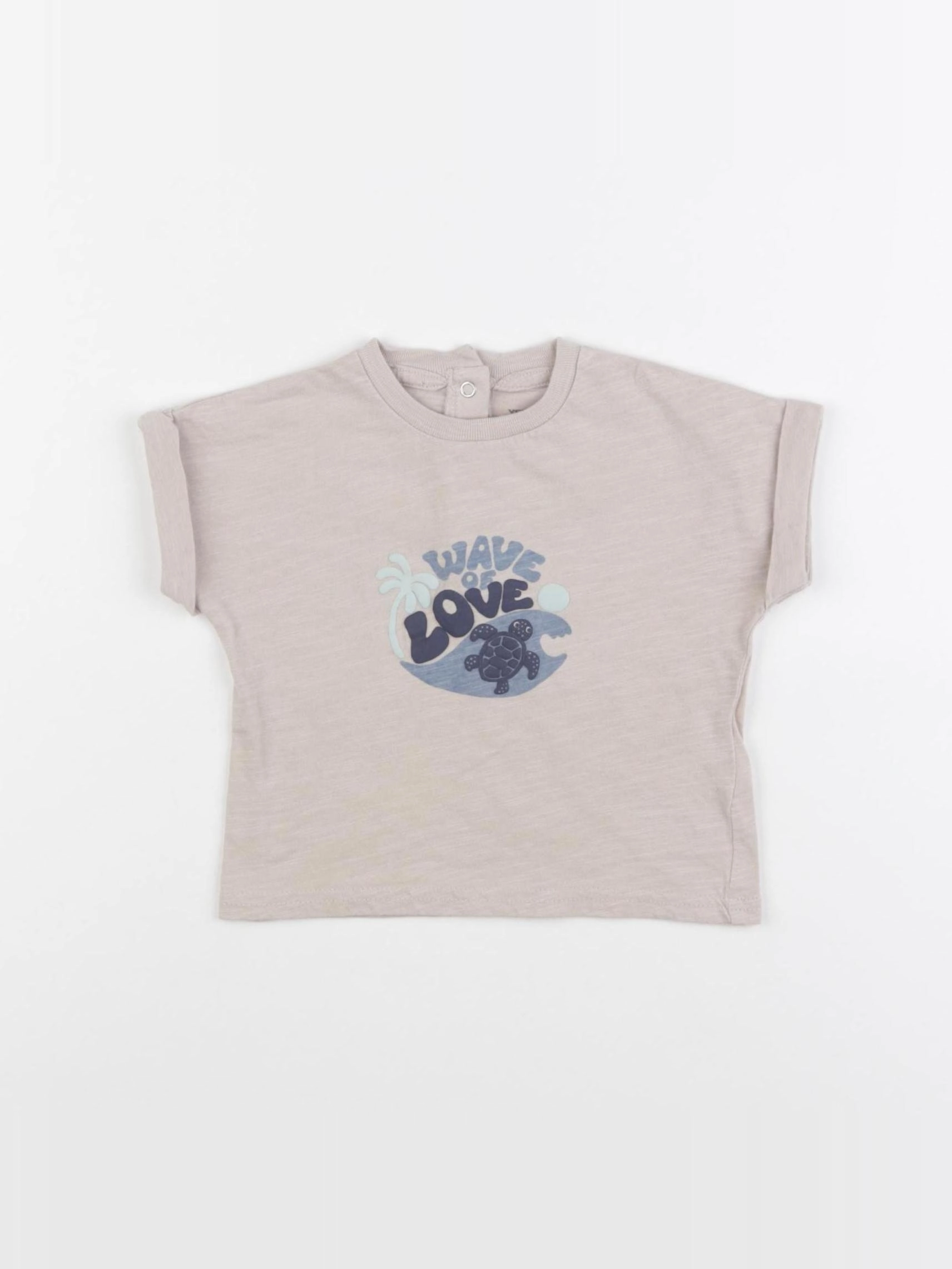 Vertbaudet - tee-shirt beige - 12 mois