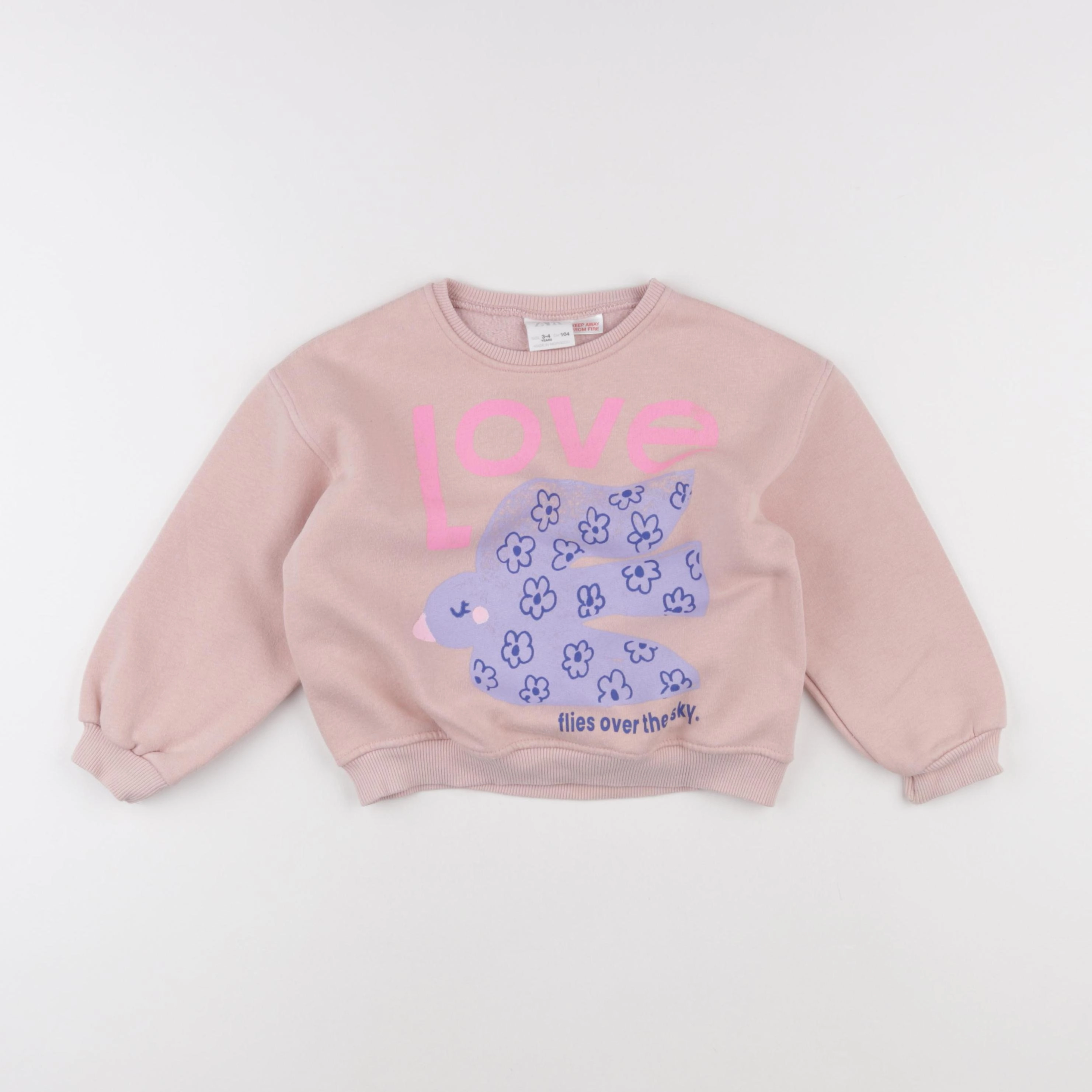 Zara - sweat rose - 3/4 ans