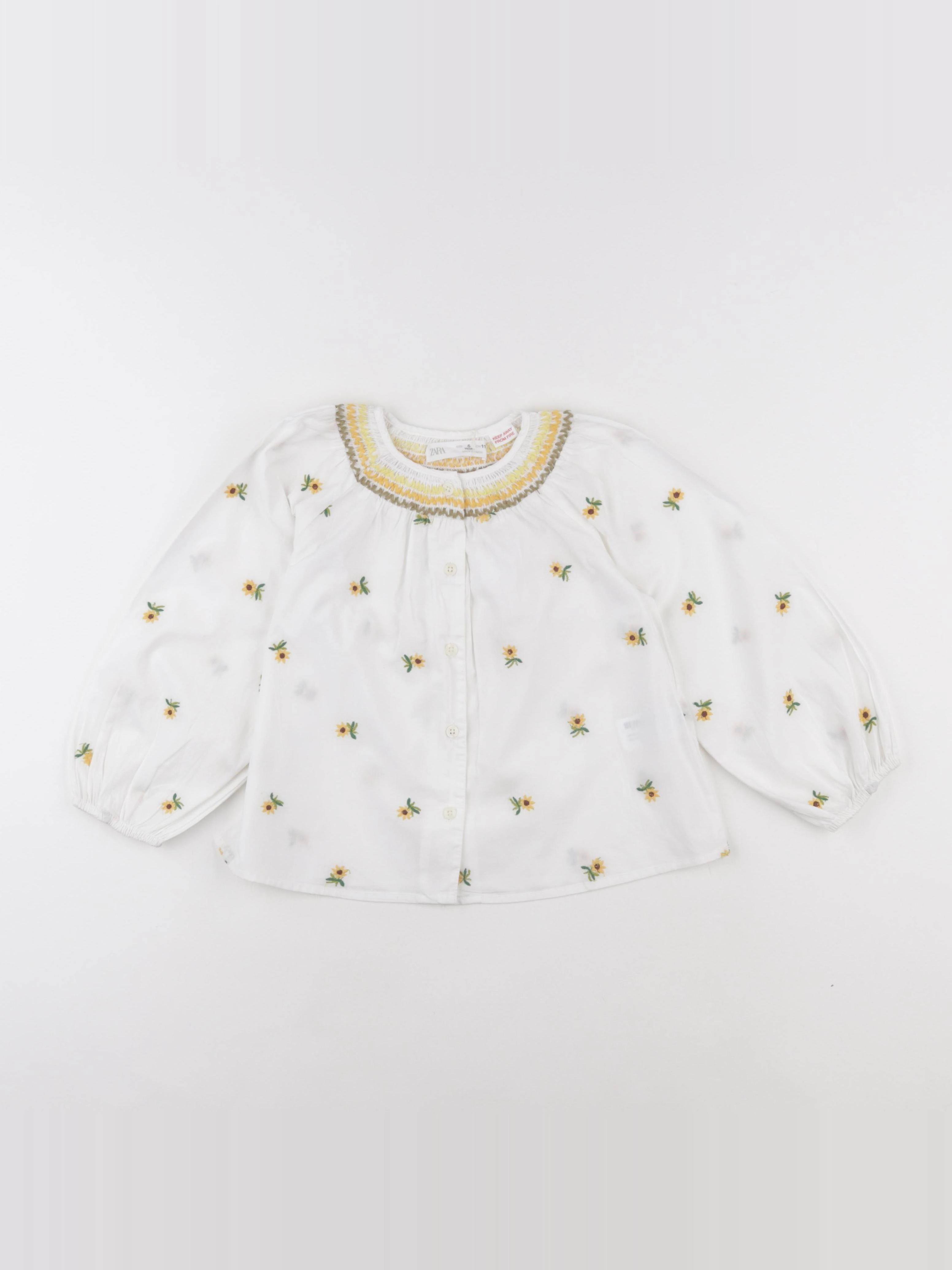Zara - blouse blanc, jaune - 5 ans