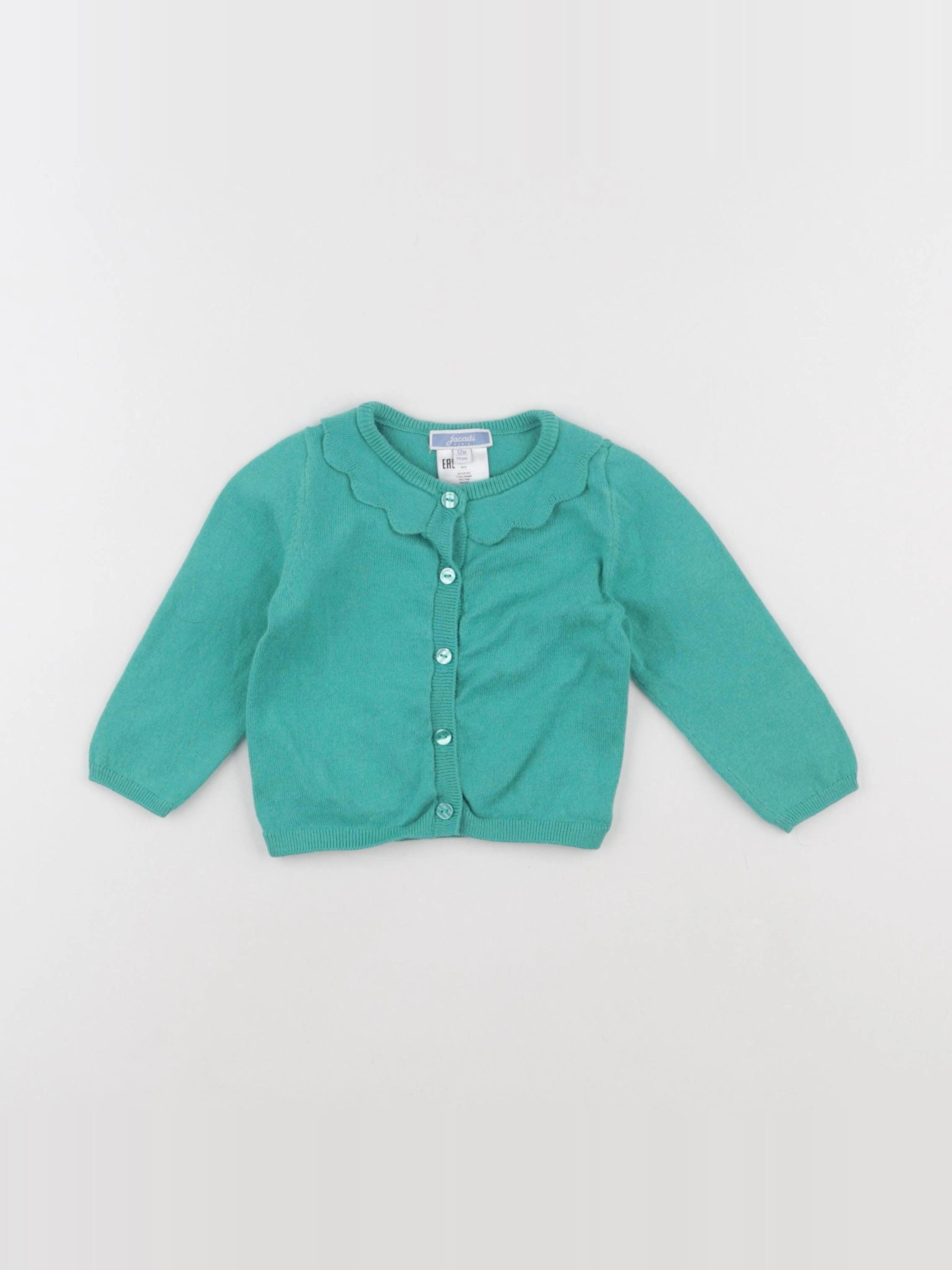 Jacadi - gilet vert - 12 mois