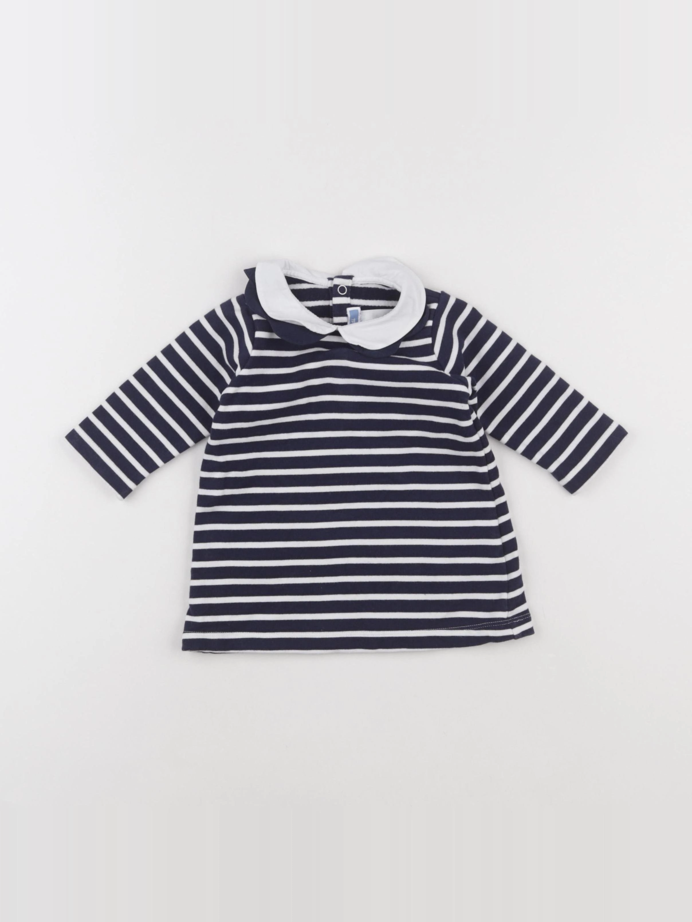 Jacadi - robe blanc, bleu - 6 mois
