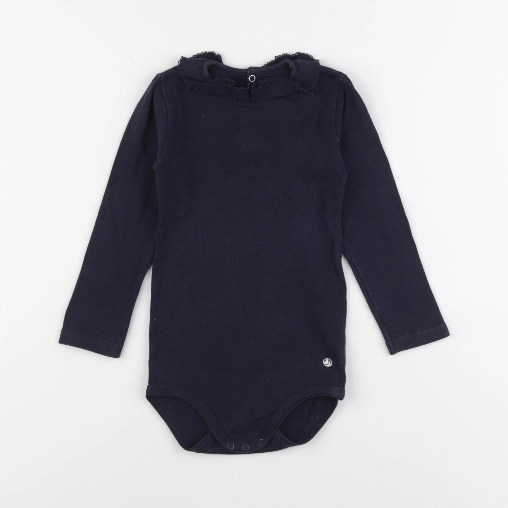 Petit Bateau - body à col bleu - 24 mois