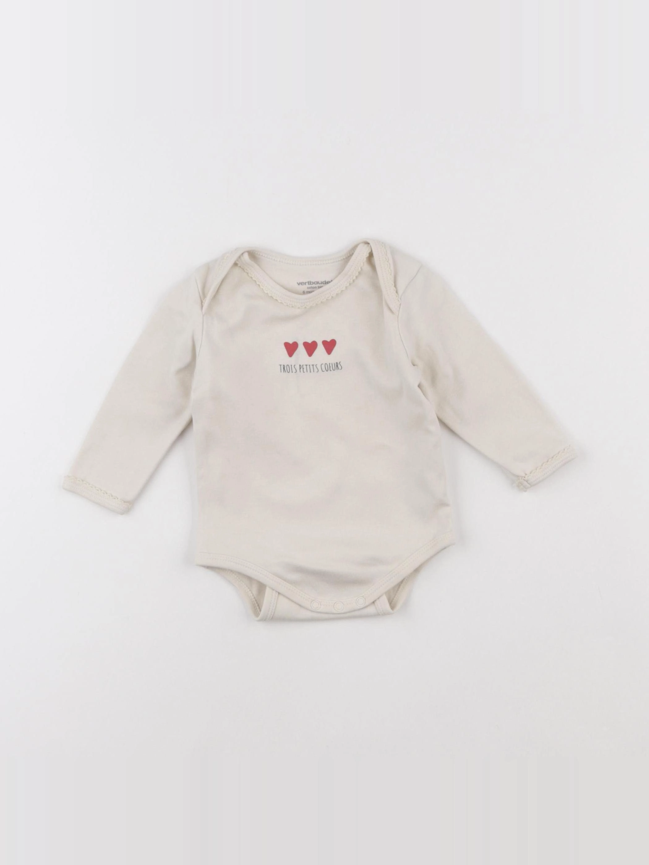 Vertbaudet - body beige - 6 mois
