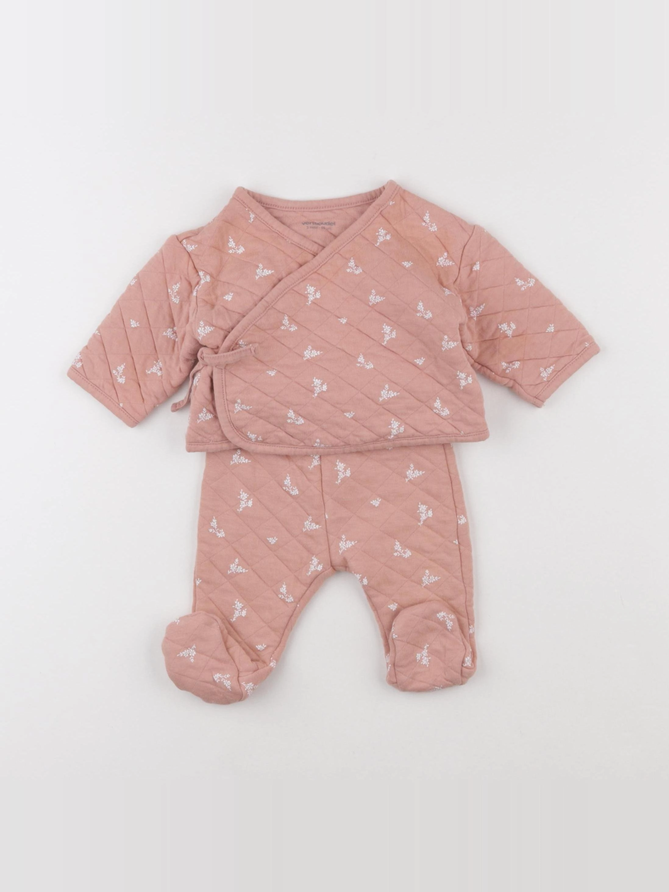 Vertbaudet - ensemble rose - 3 mois