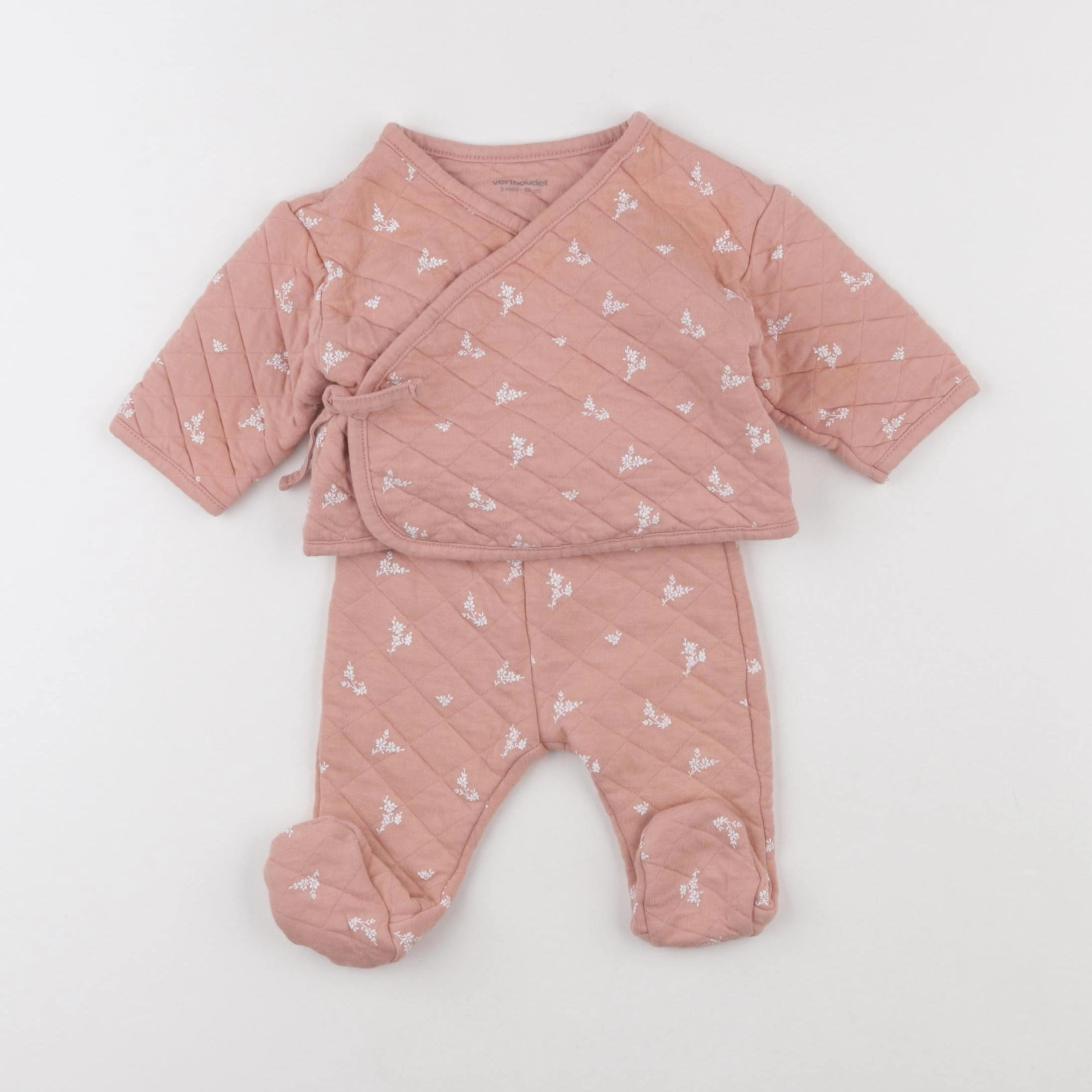 Vertbaudet - ensemble rose - 3 mois
