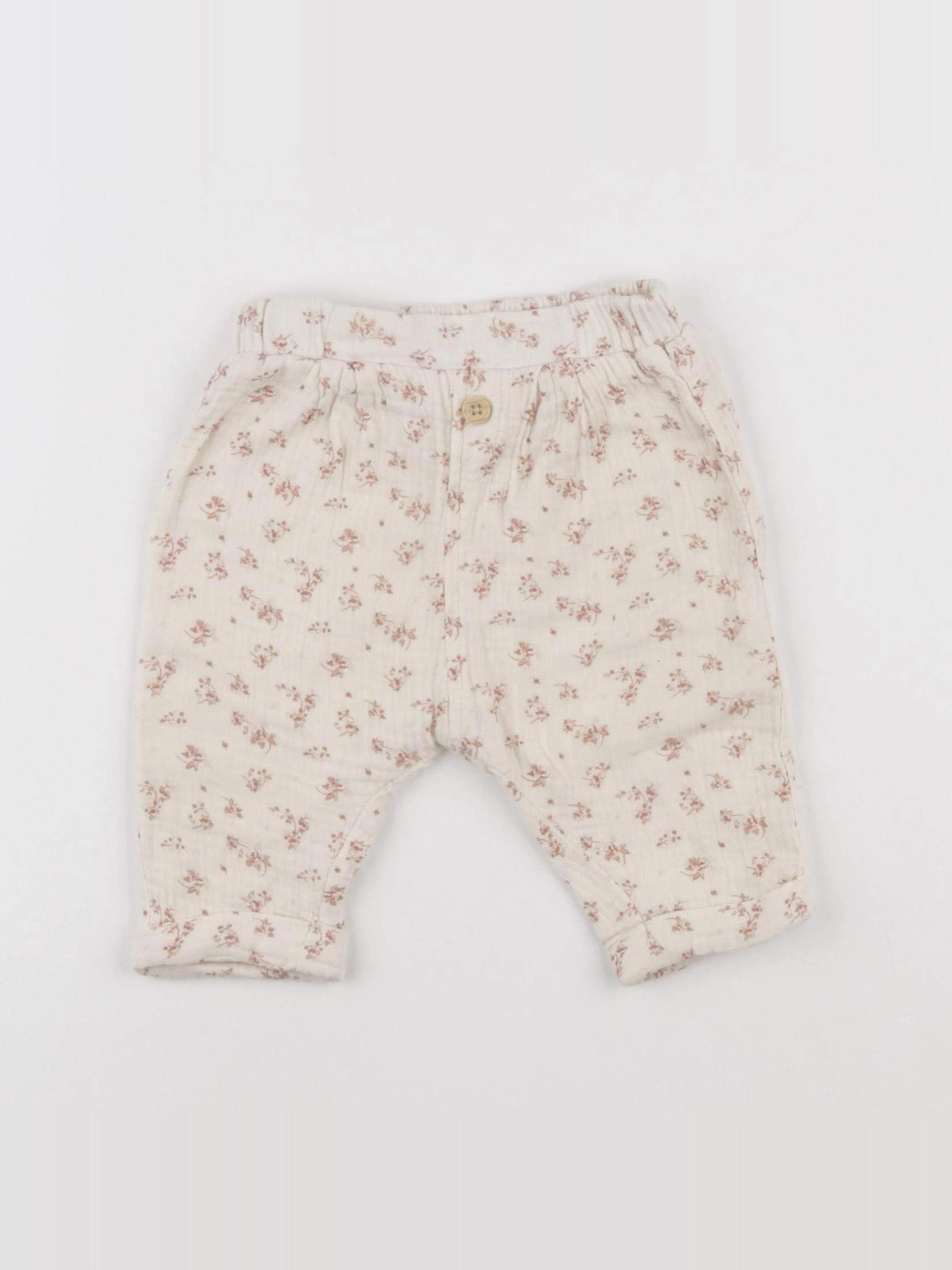 Vertbaudet - pantalon beige - 6 mois