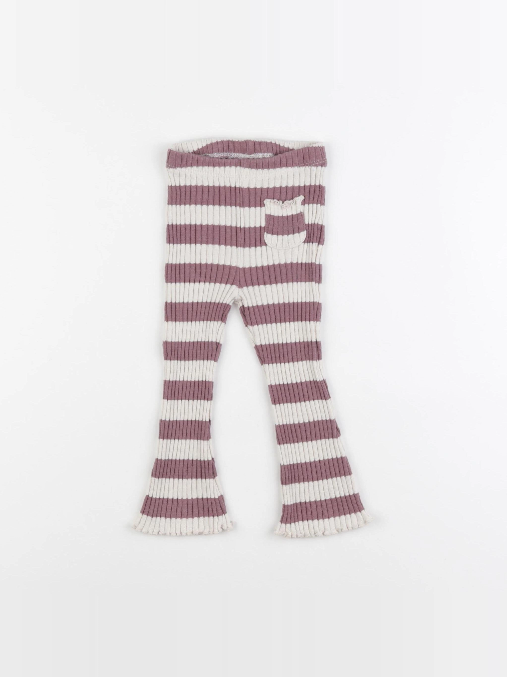 Zara - legging beige, violet - 12/18 mois