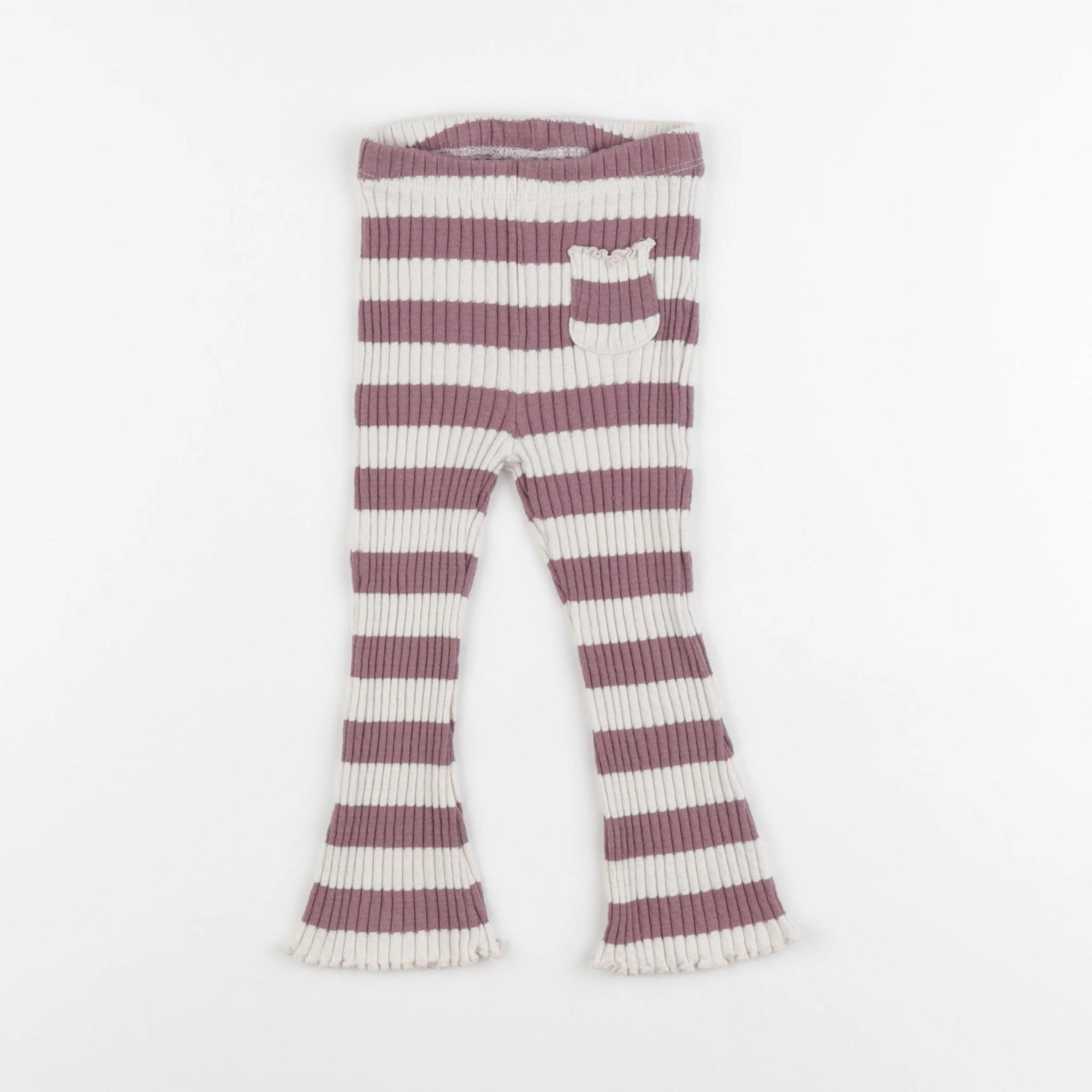 Zara - legging beige, violet - 12/18 mois