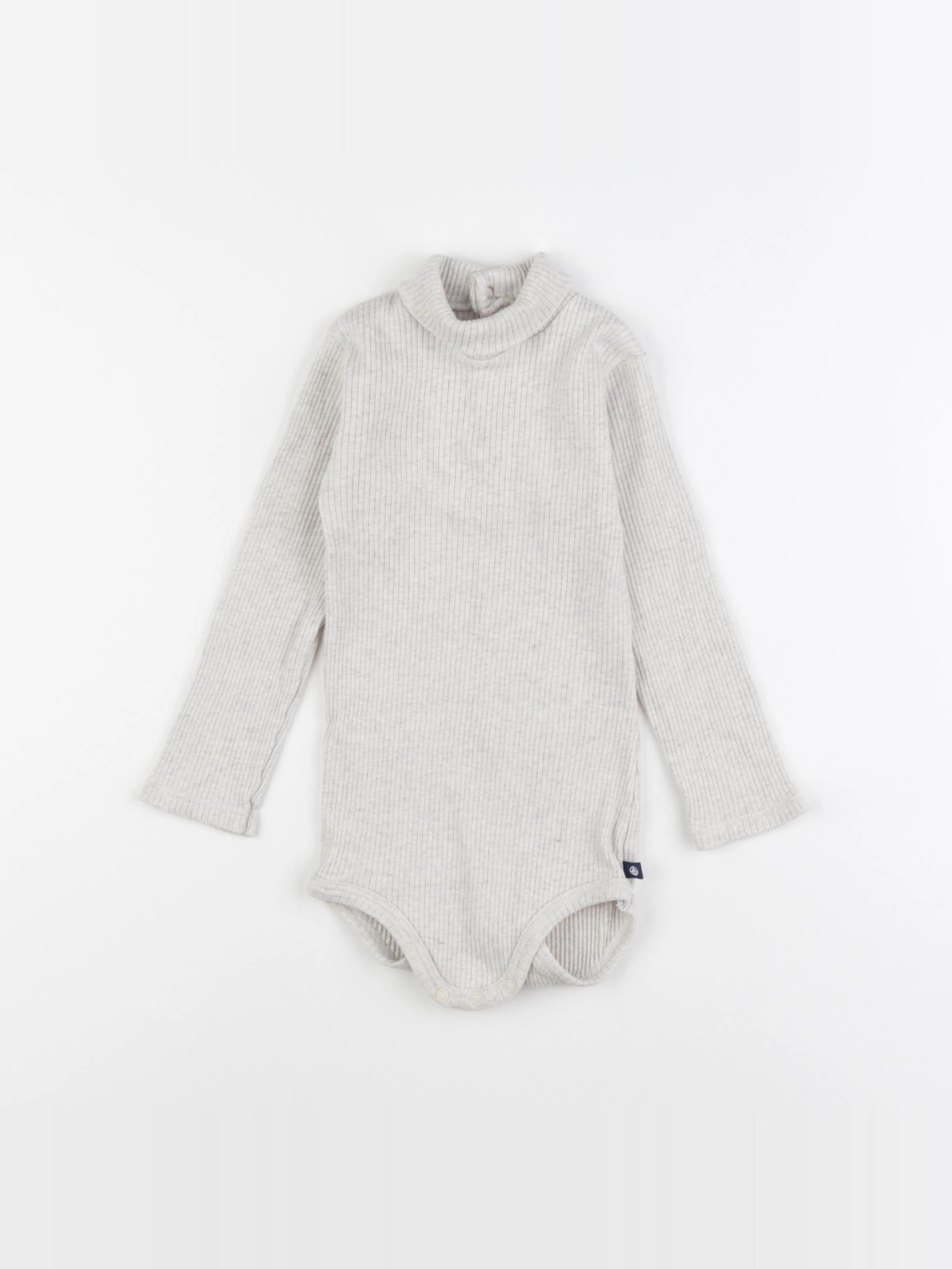 Petit Bateau - body à col gris - 24 mois