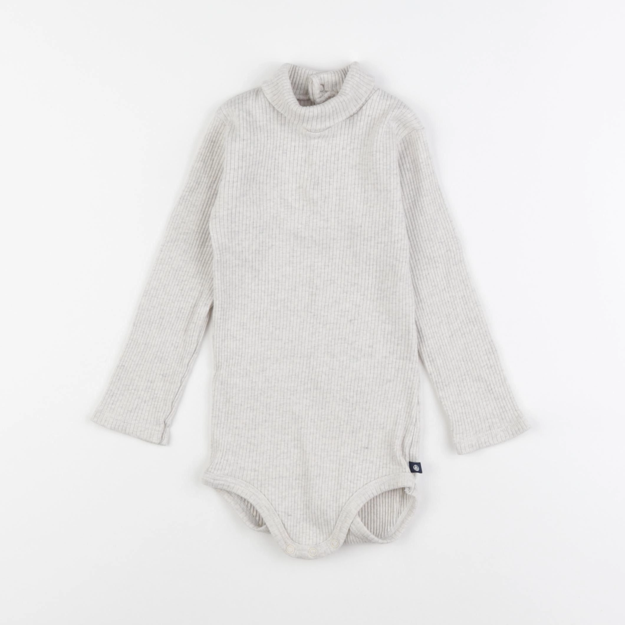 Petit Bateau - body à col gris - 24 mois