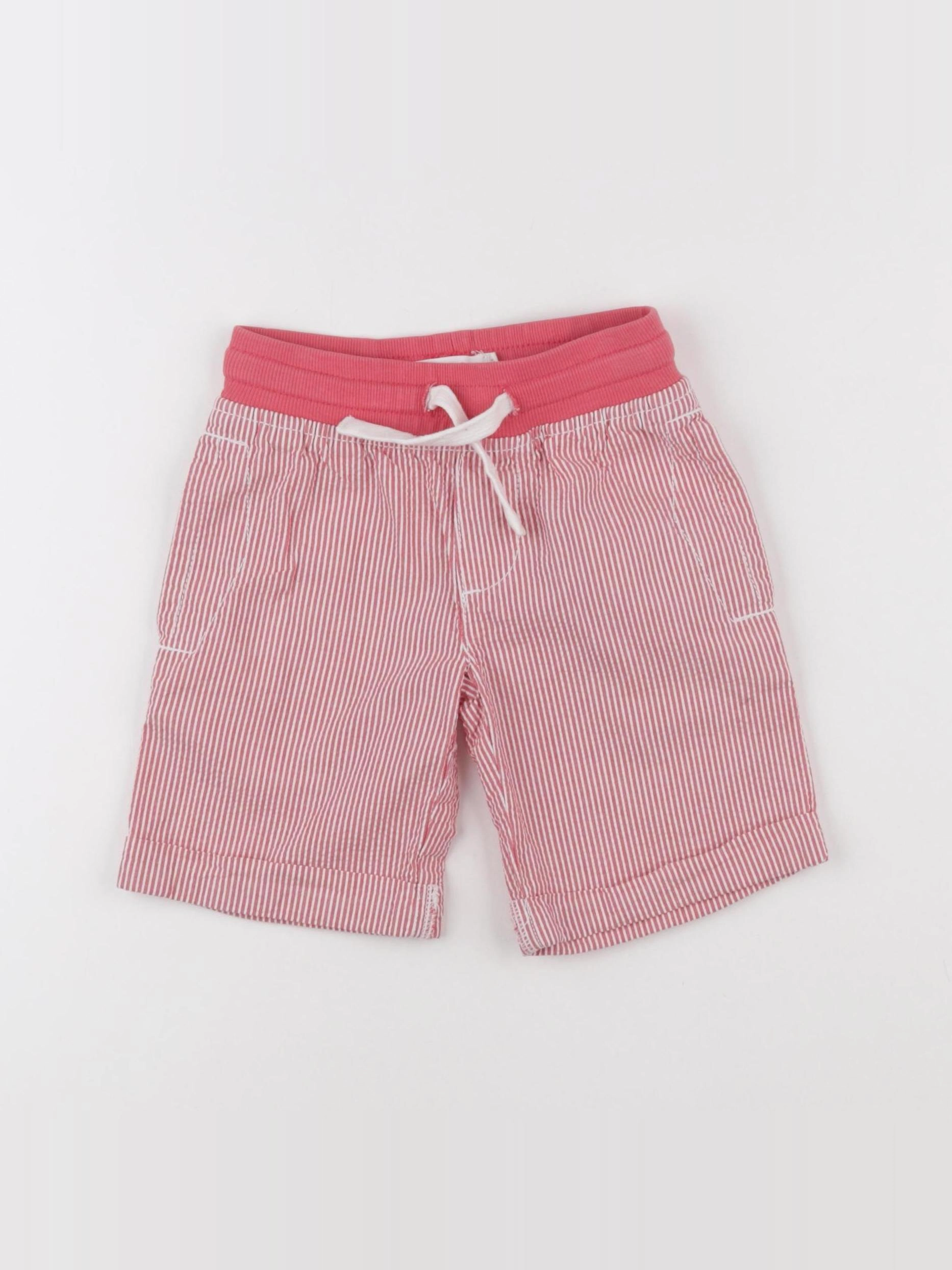 Monoprix - short blanc, rouge - 3 ans