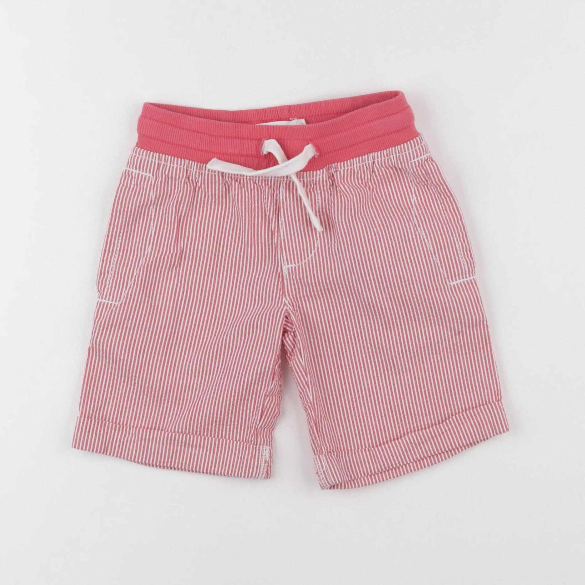 Monoprix - short blanc, rouge - 3 ans