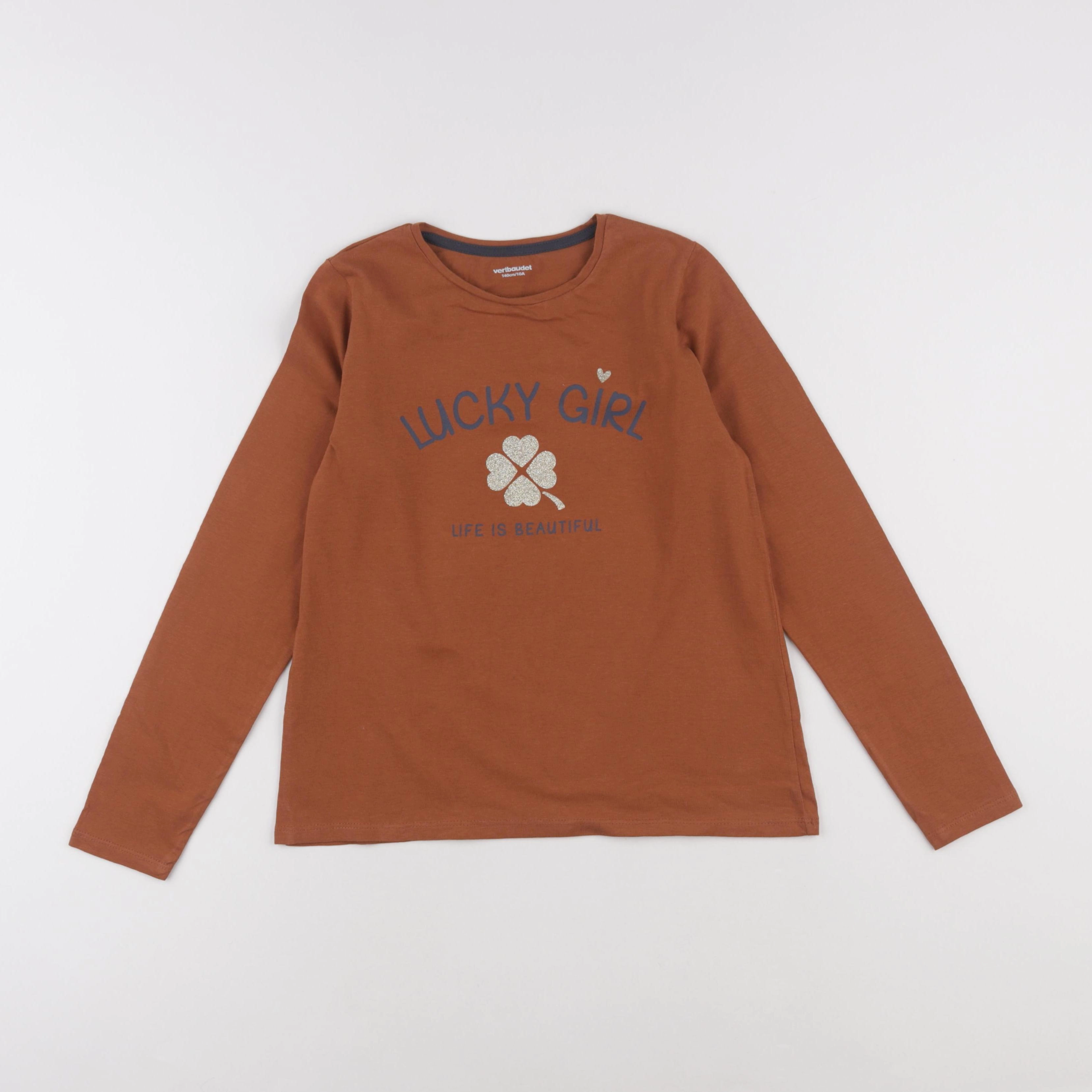 Vertbaudet - tee-shirt marron - 10 ans