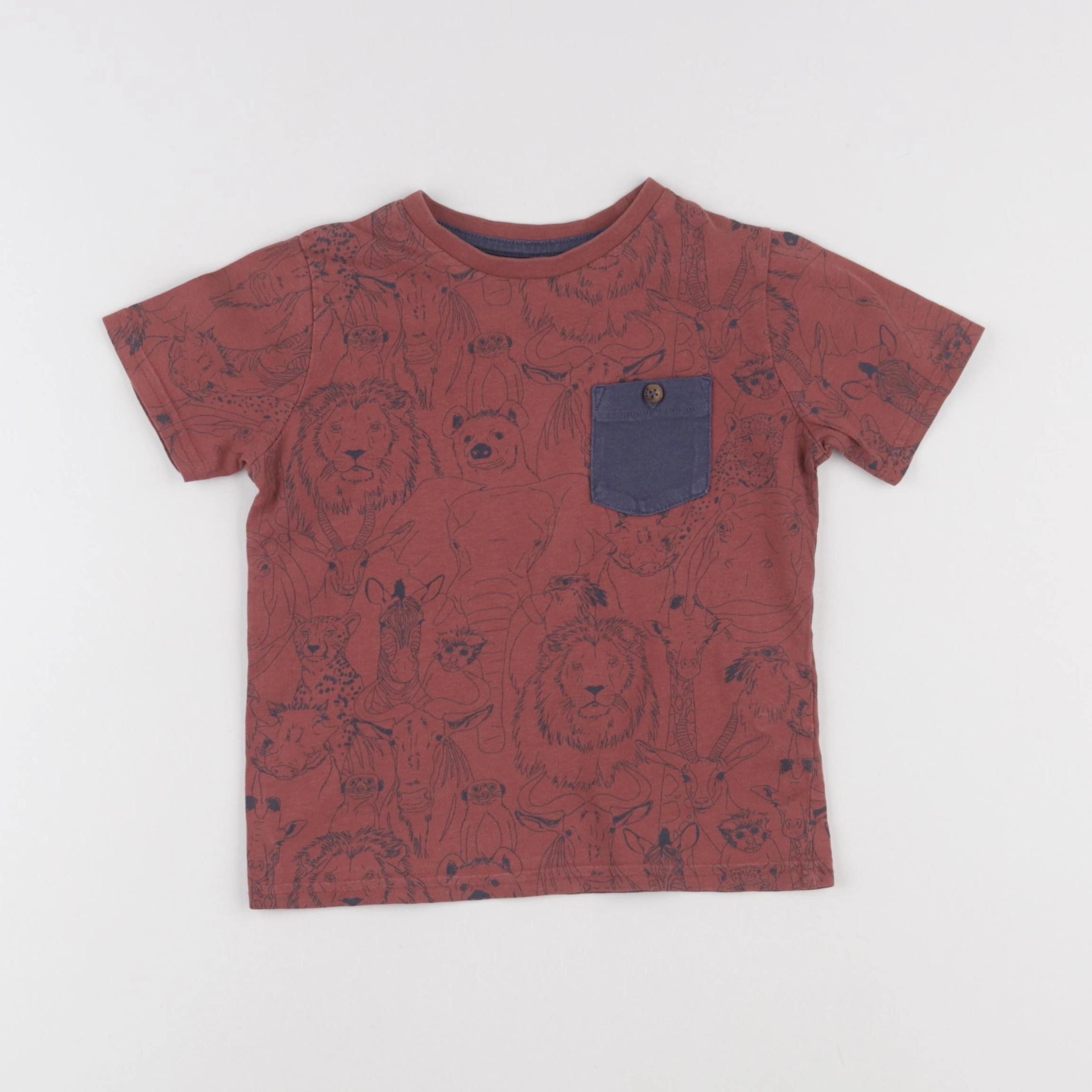 Vertbaudet - tee-shirt rouge - 5 ans