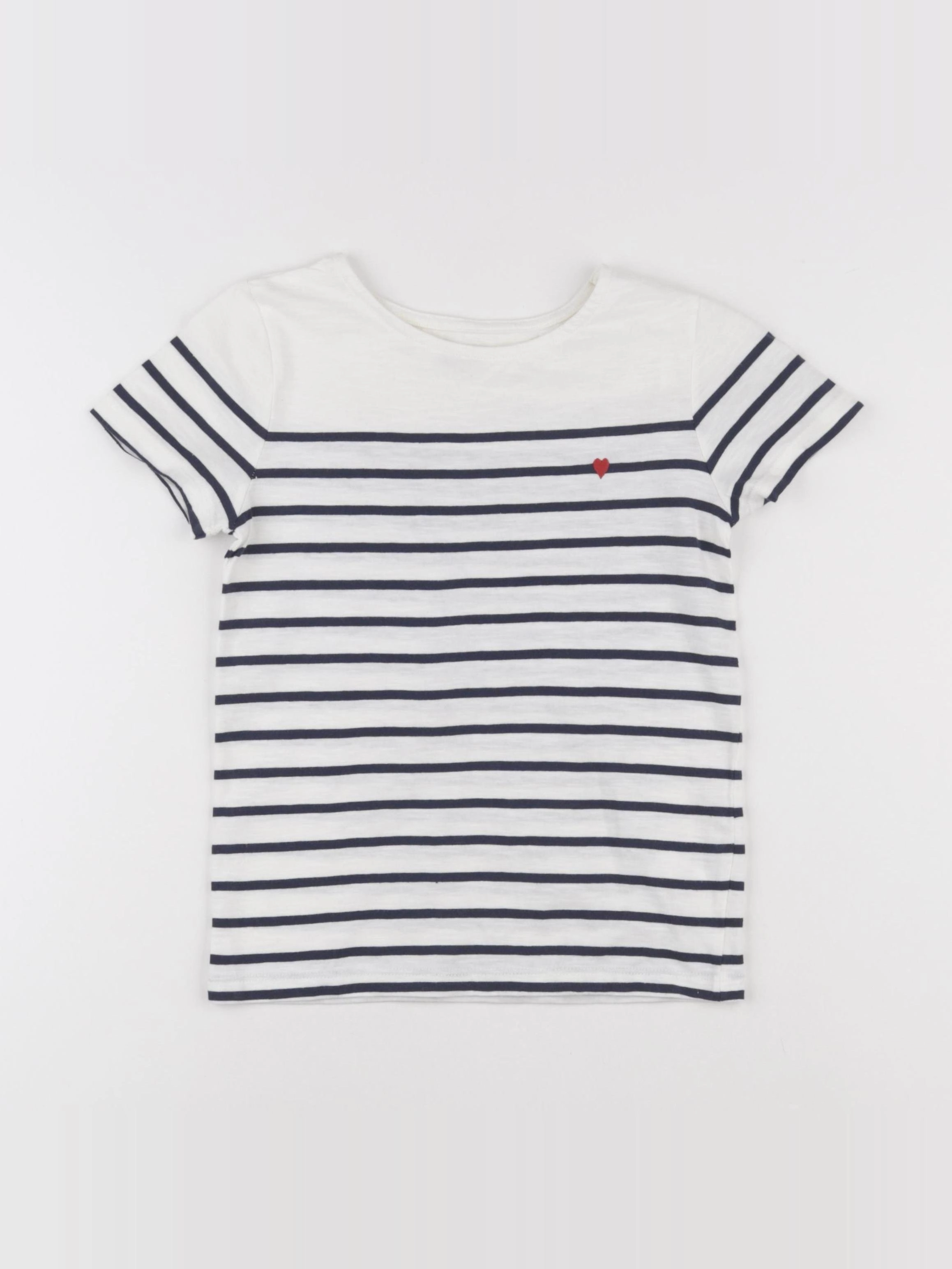 Monoprix - tee-shirt blanc, bleu - 8 ans
