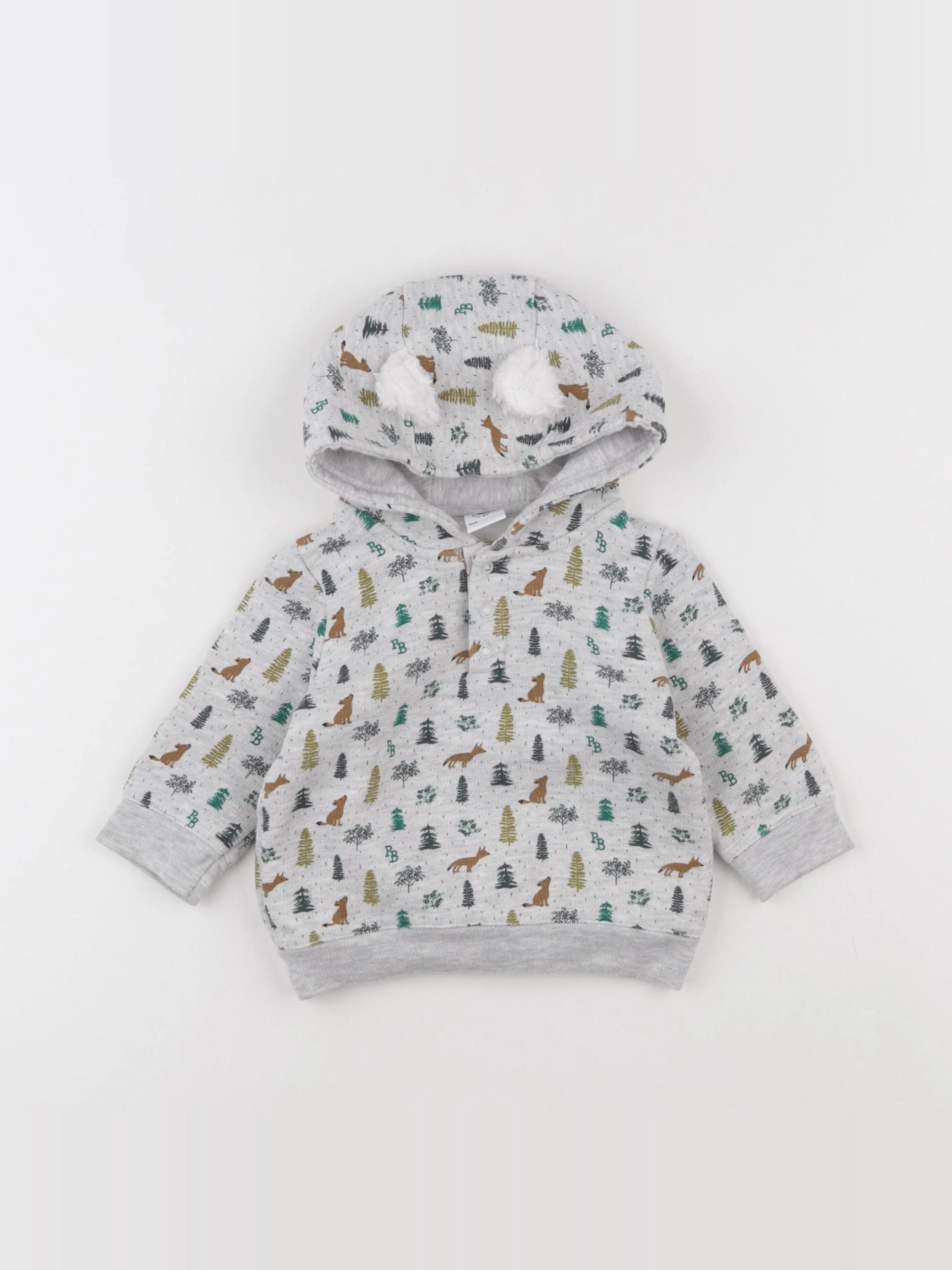 Petit Bateau - sweat gris - 6 mois
