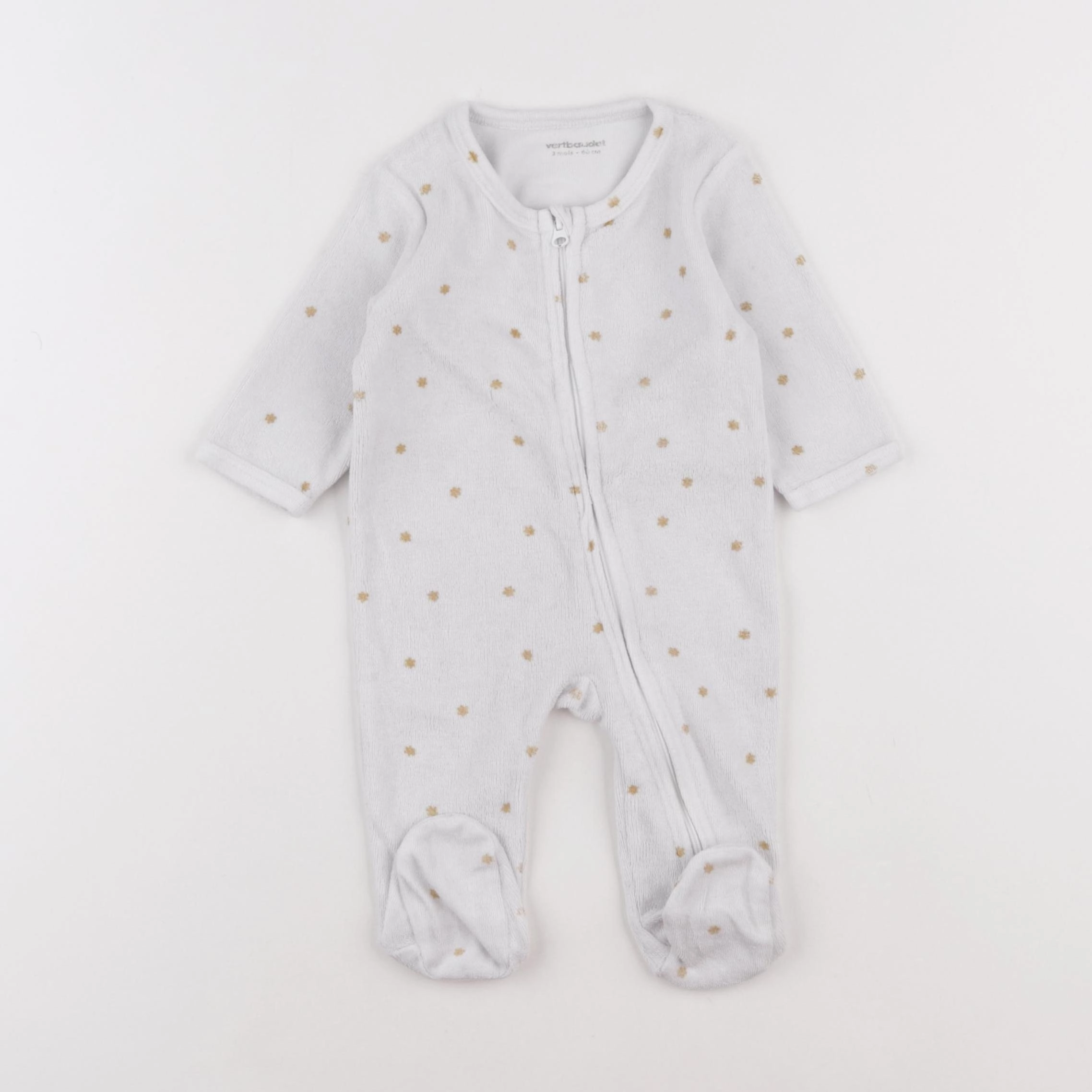 Vertbaudet - pyjama velours blanc - 3 mois