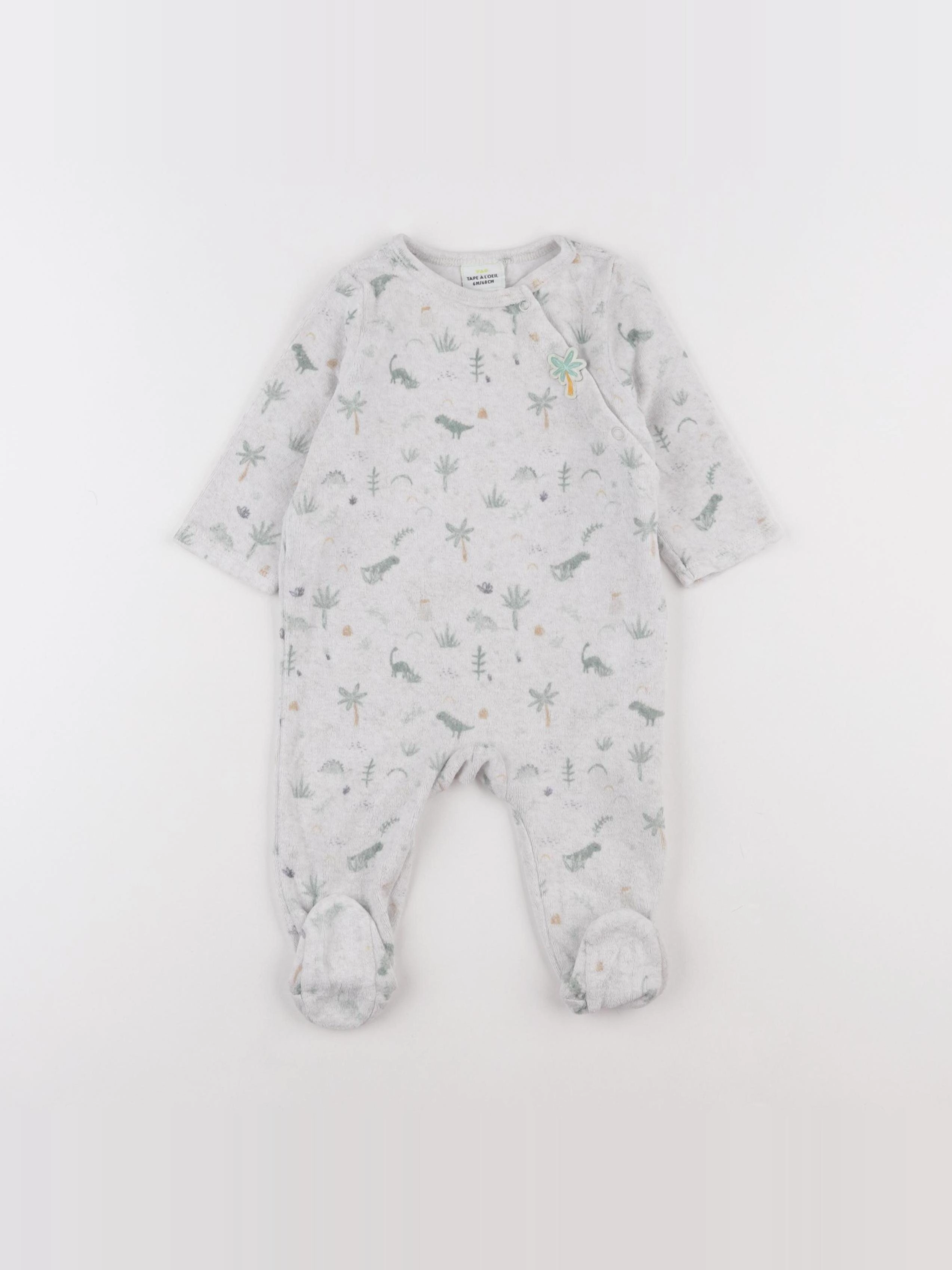 Tape à l'oeil - pyjama velours gris - 6 mois