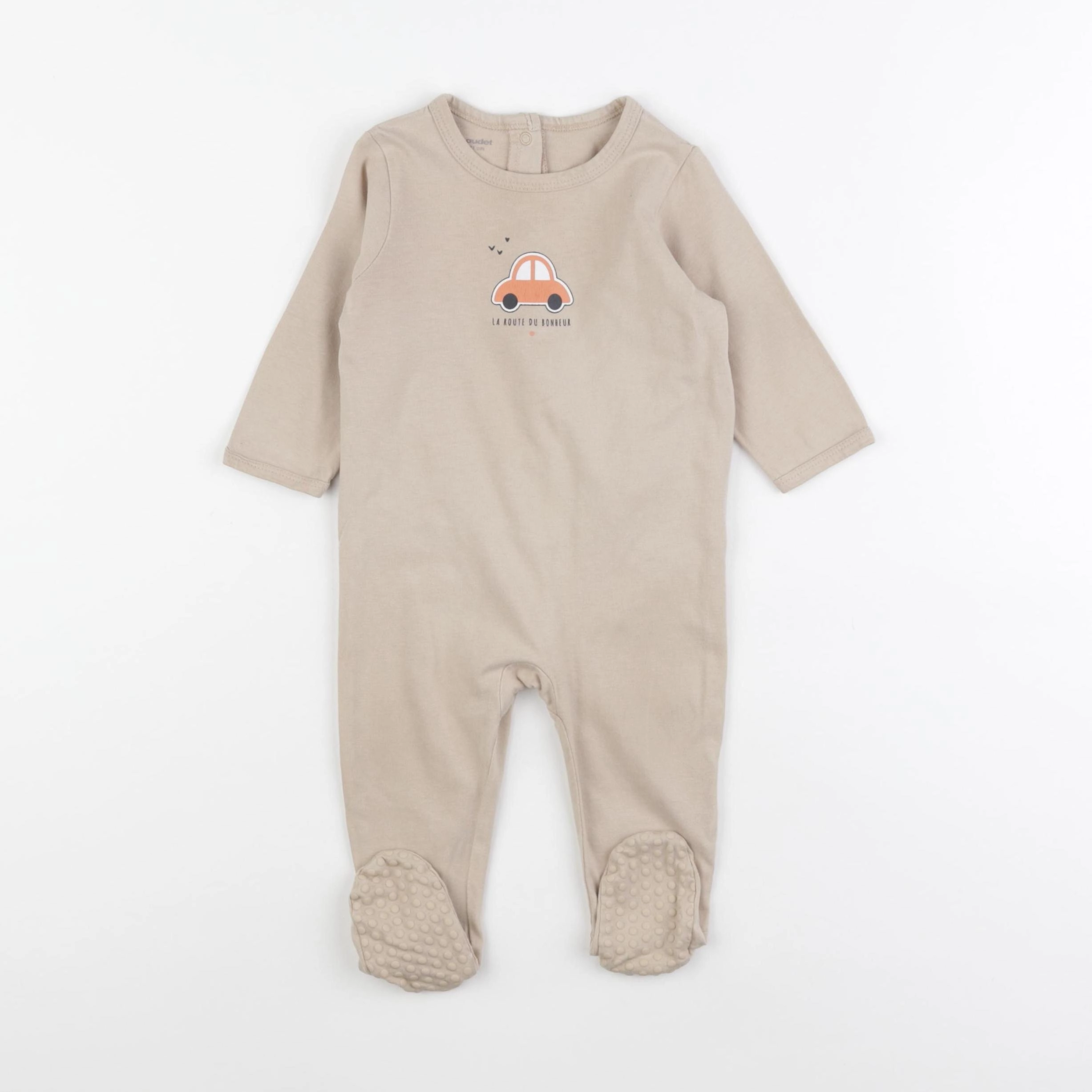 Vertbaudet - pyjama coton beige - 9 mois