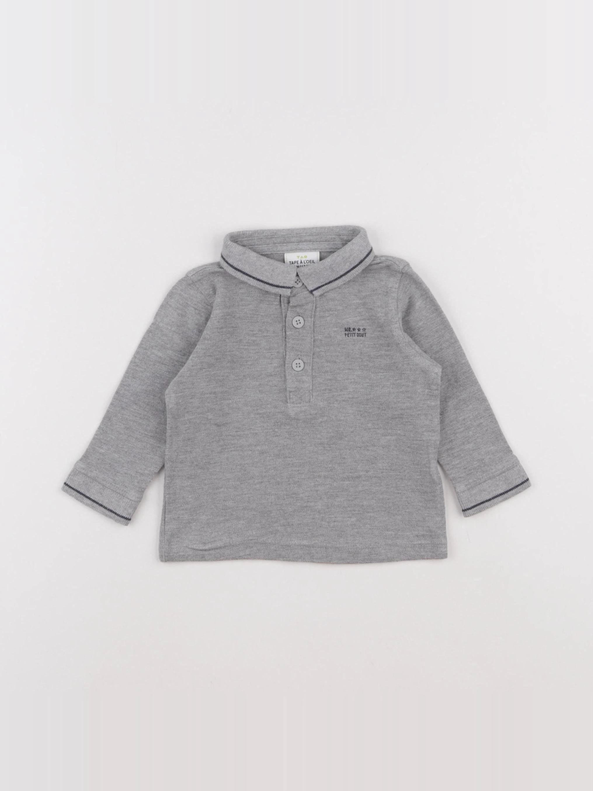 Tape à l'oeil - polo gris - 6 mois
