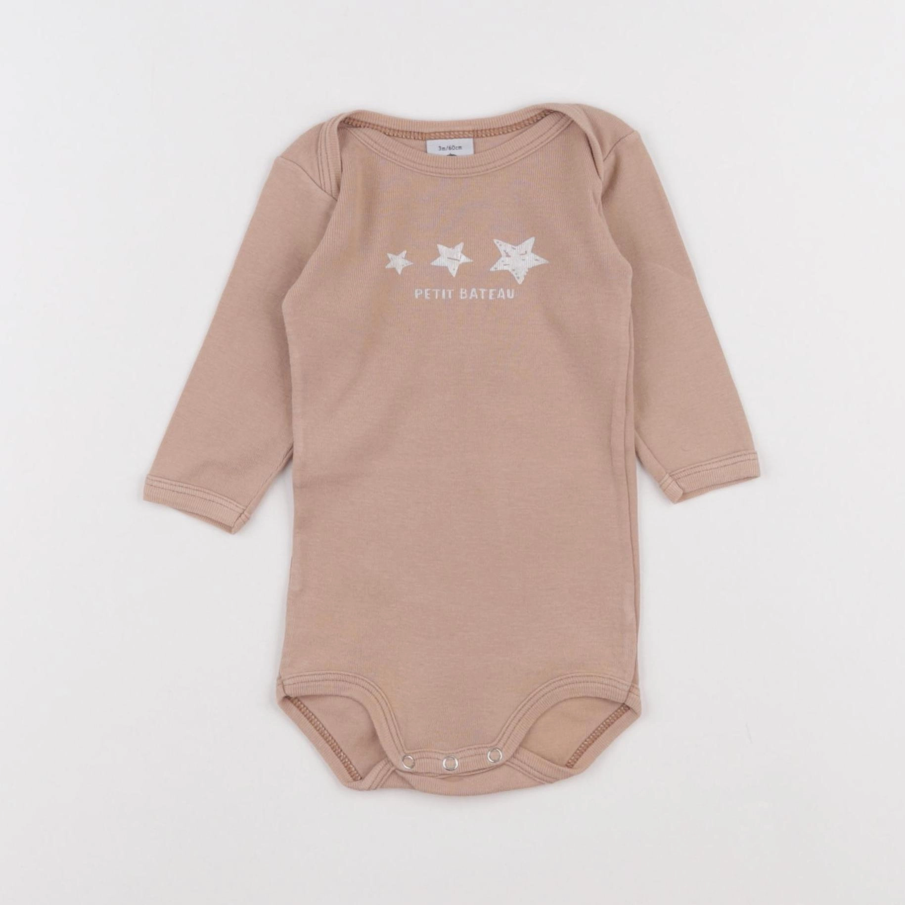 Petit Bateau - body beige - 3 mois