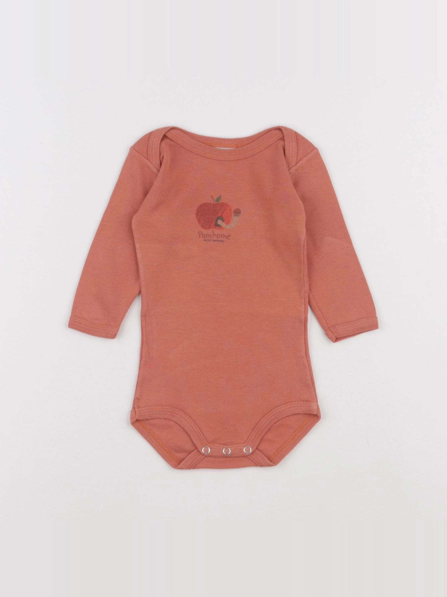 Petit Bateau - body orange - 3 mois