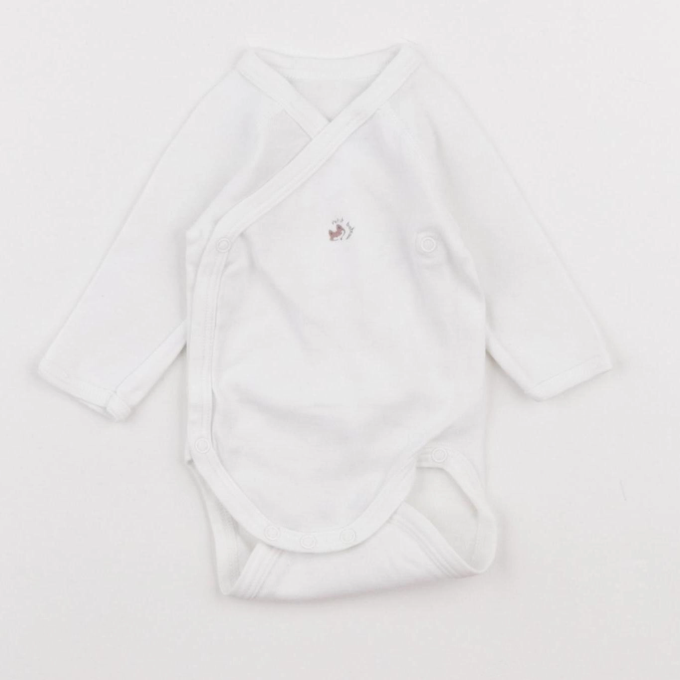 Petit Bateau - body blanc - 0 mois