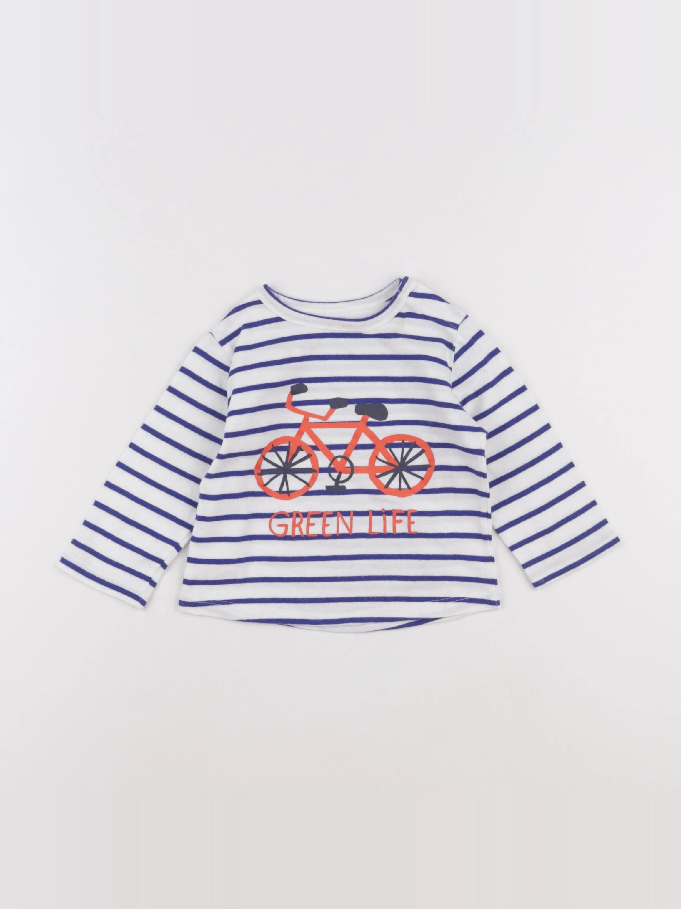 Boutchou - tee-shirt bleu - 12 mois