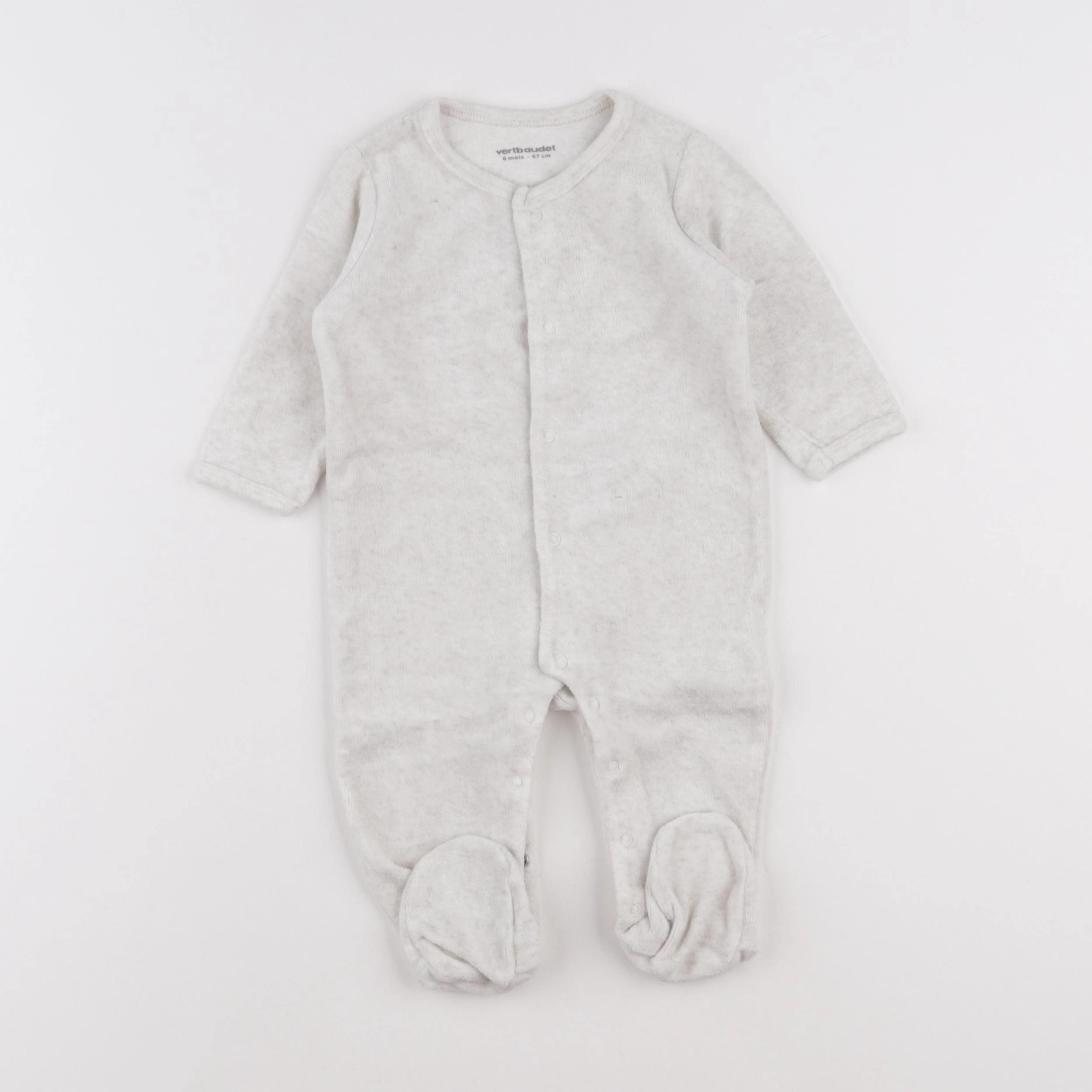 Vertbaudet - pyjama velours beige - 6 mois