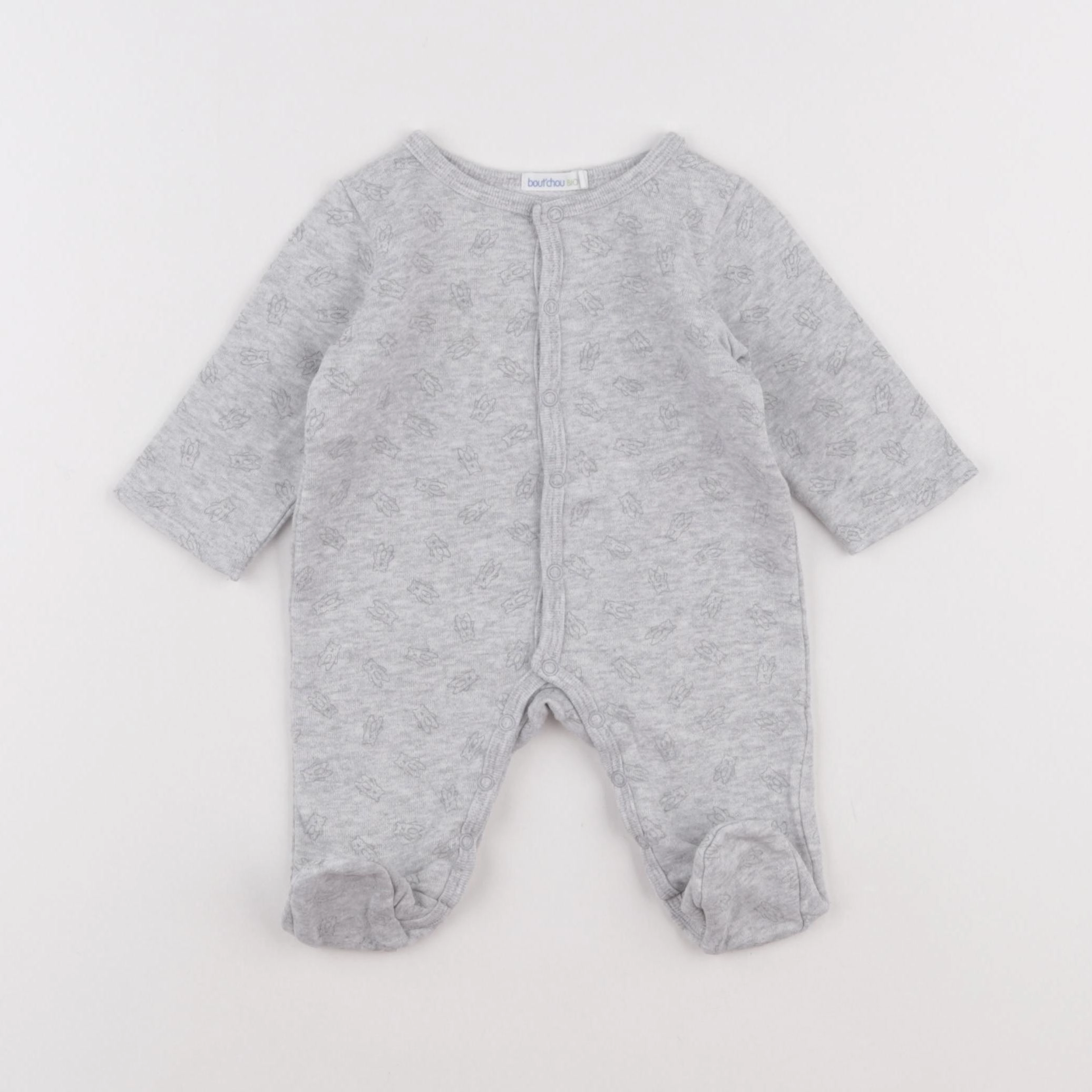 Boutchou - pyjama coton gris - 1 mois