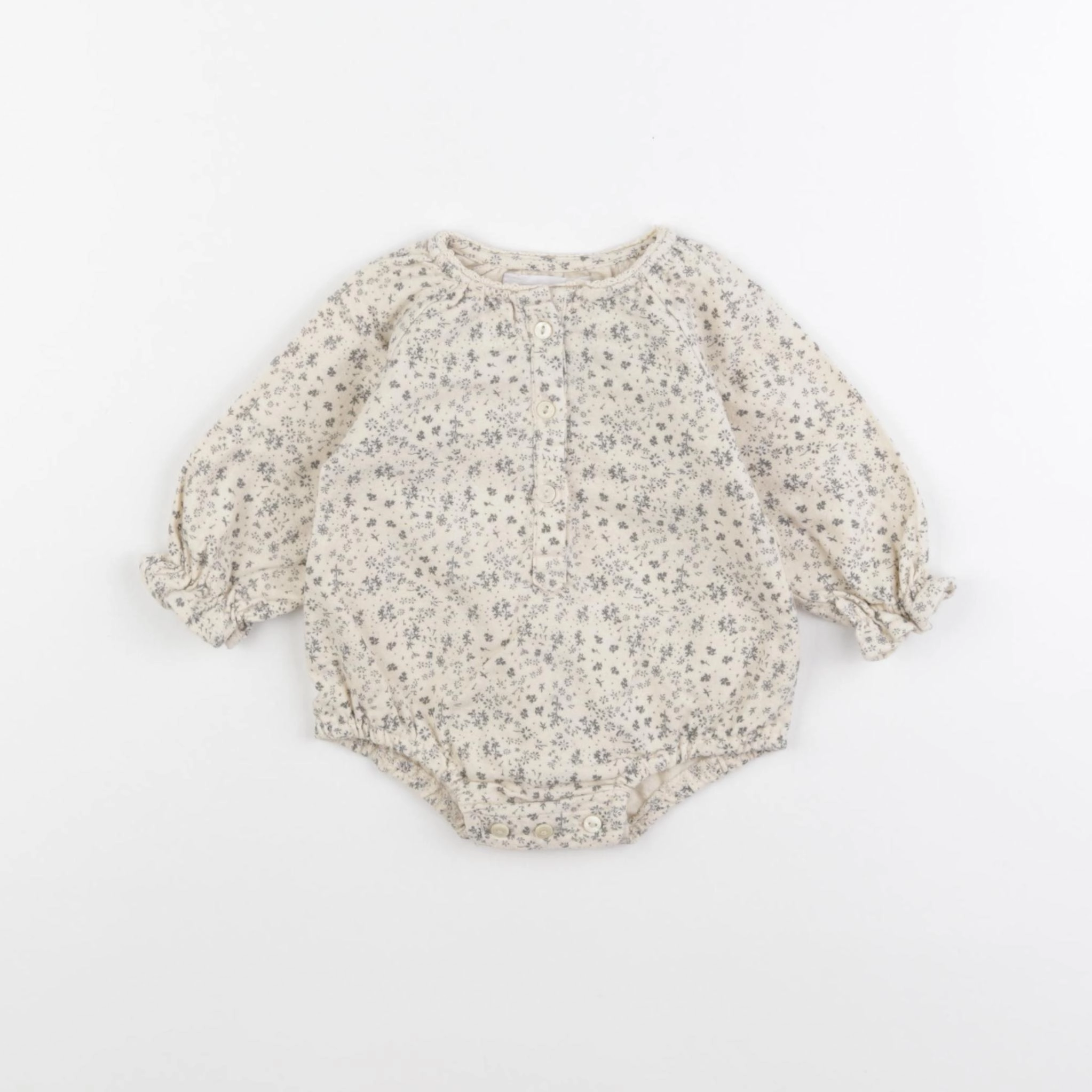 Zara - combinaison beige, gris - 1/3 mois