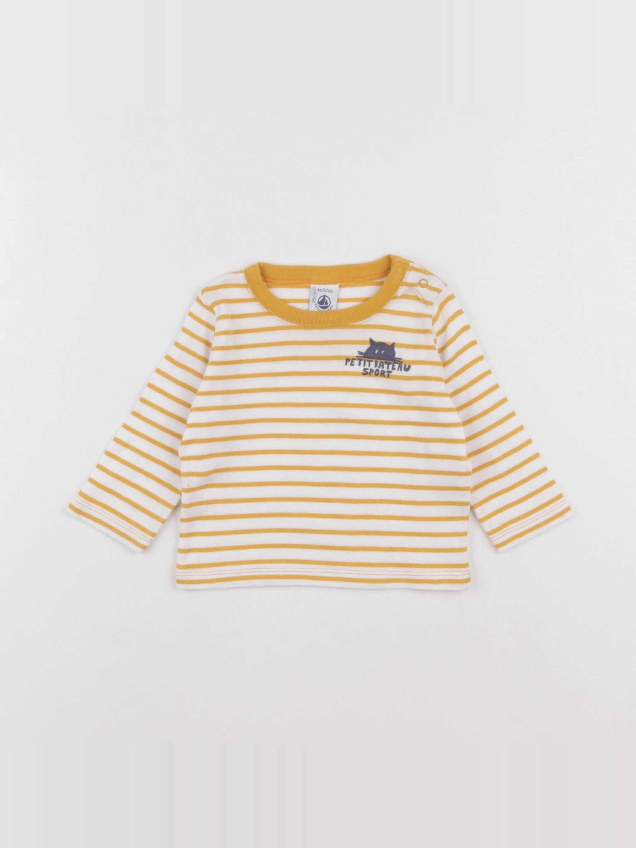 Petit Bateau - tee-shirt jaune - 6 mois