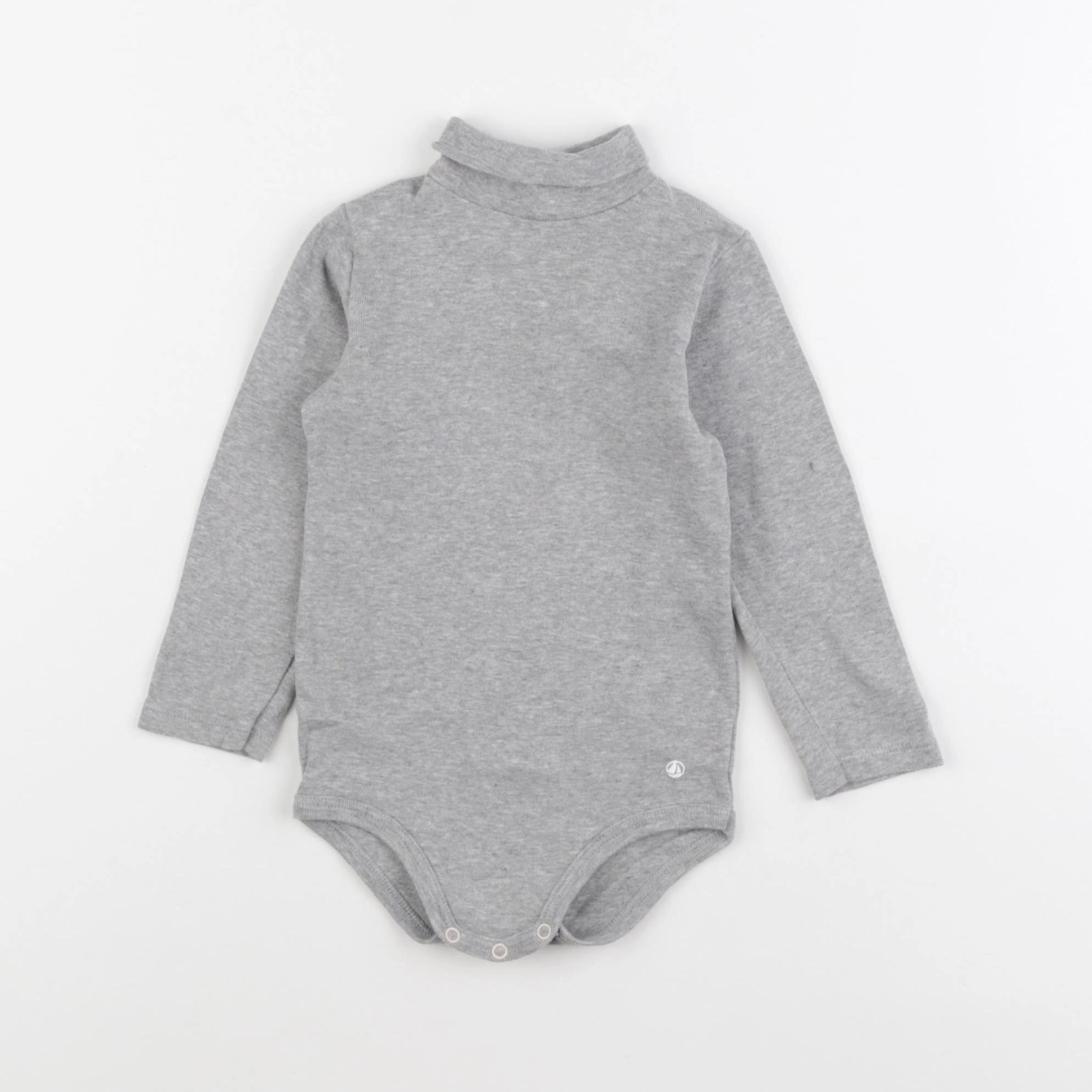 Petit Bateau - body à col gris - 18 mois