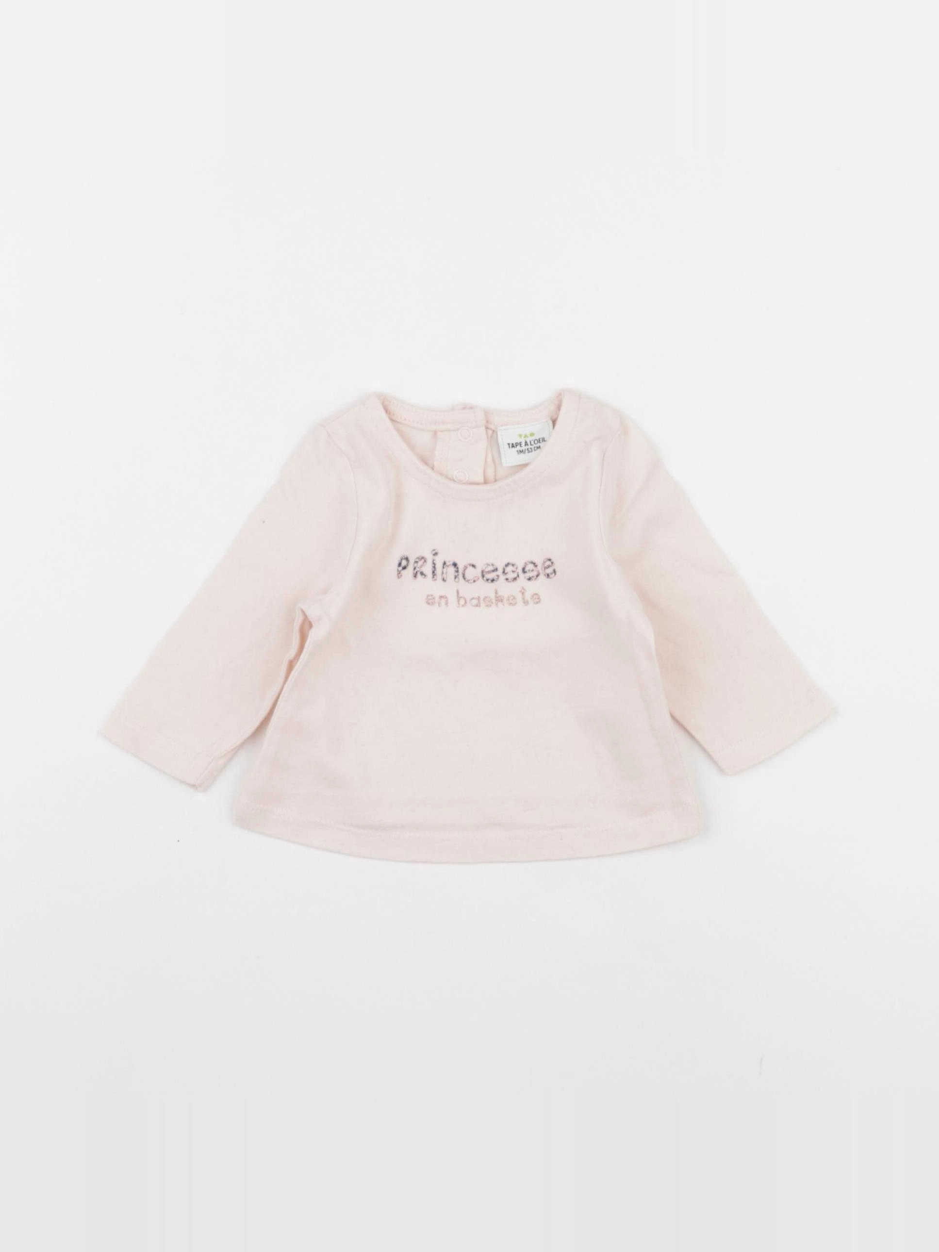 Tape à l'oeil - tee-shirt rose - 1 mois