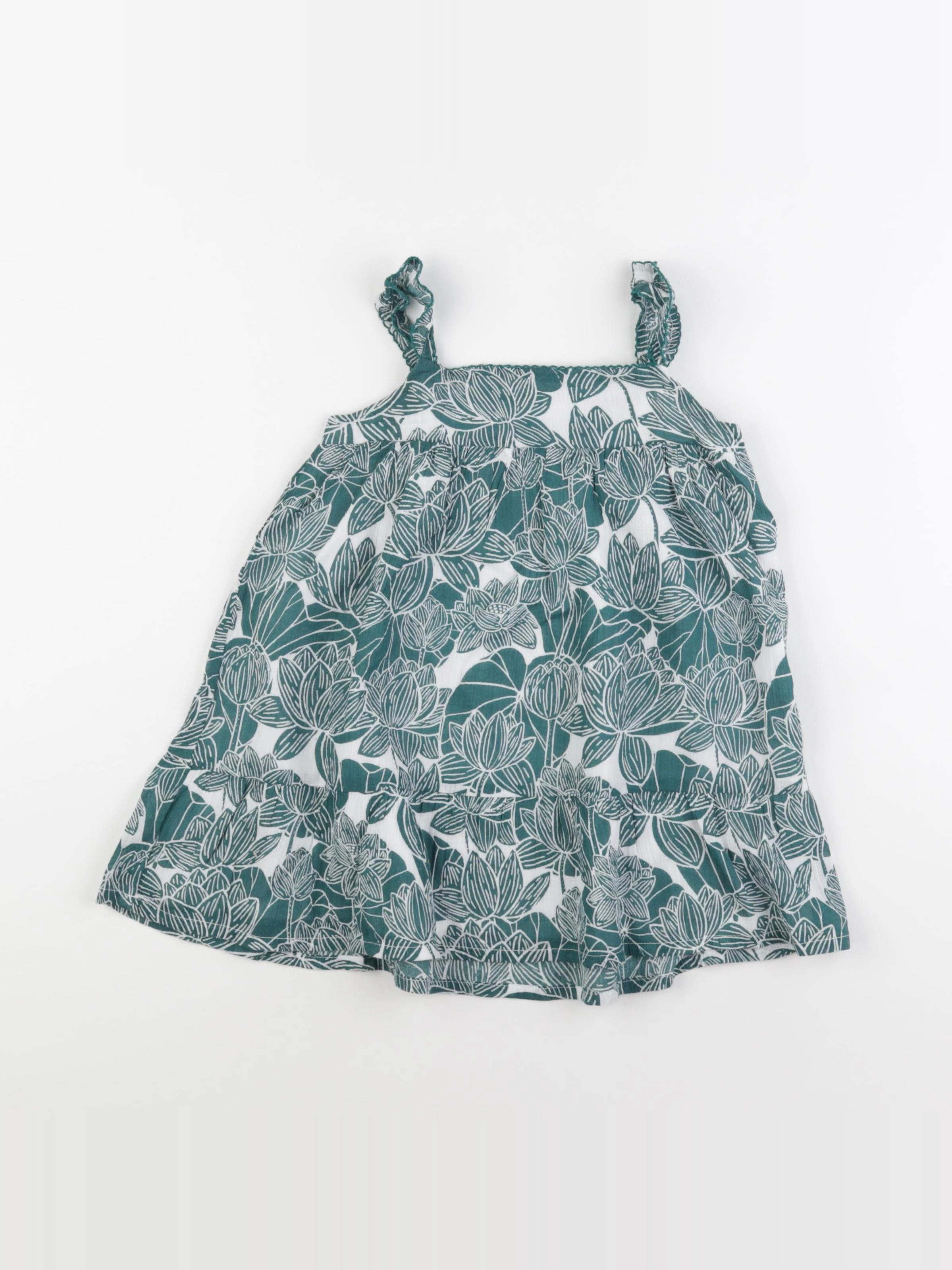 Boutchou - robe blanc, vert - 24 mois