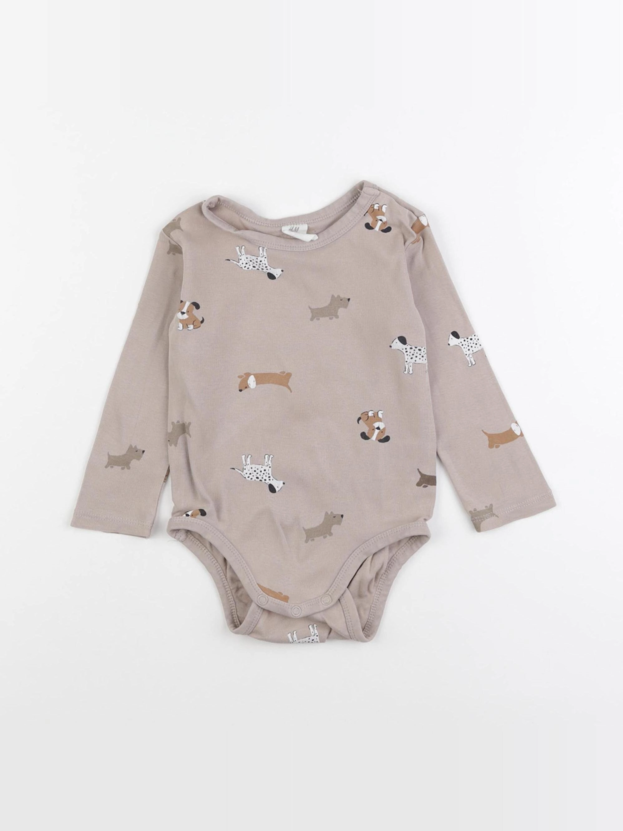 H&M - body gris - 9/12 mois