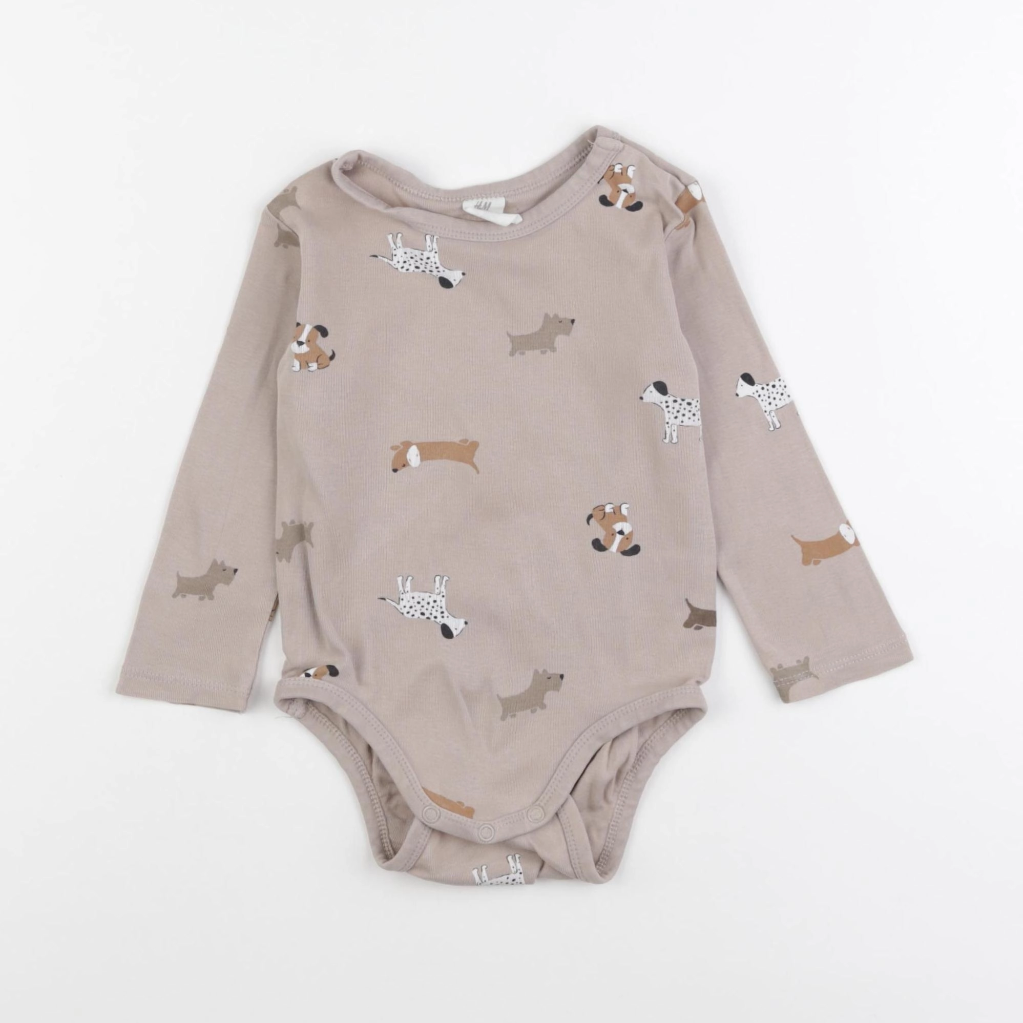 H&M - body gris - 9/12 mois